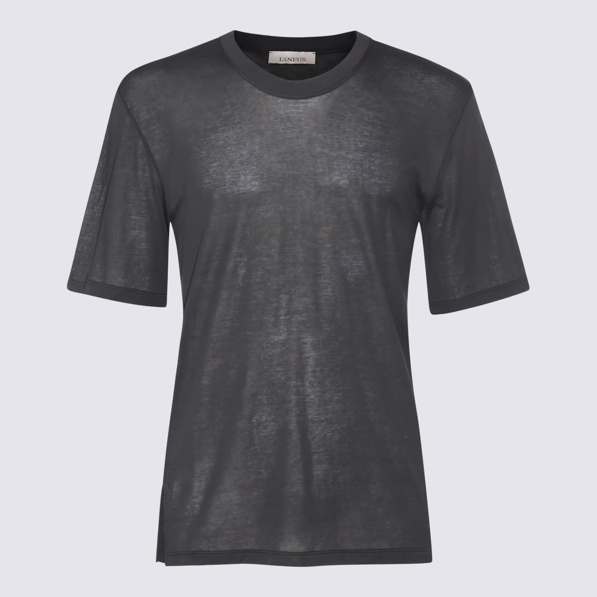 Shop Laneus Black Cotton T-shirt