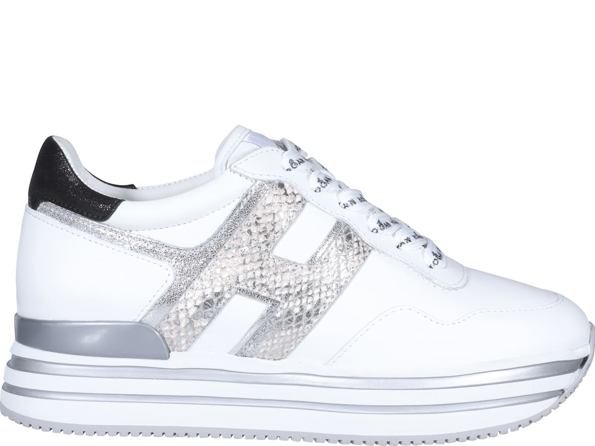 BACK IN STOCK: Sneaker H222 zwart leder met wit H | DELSCHER. Fashion