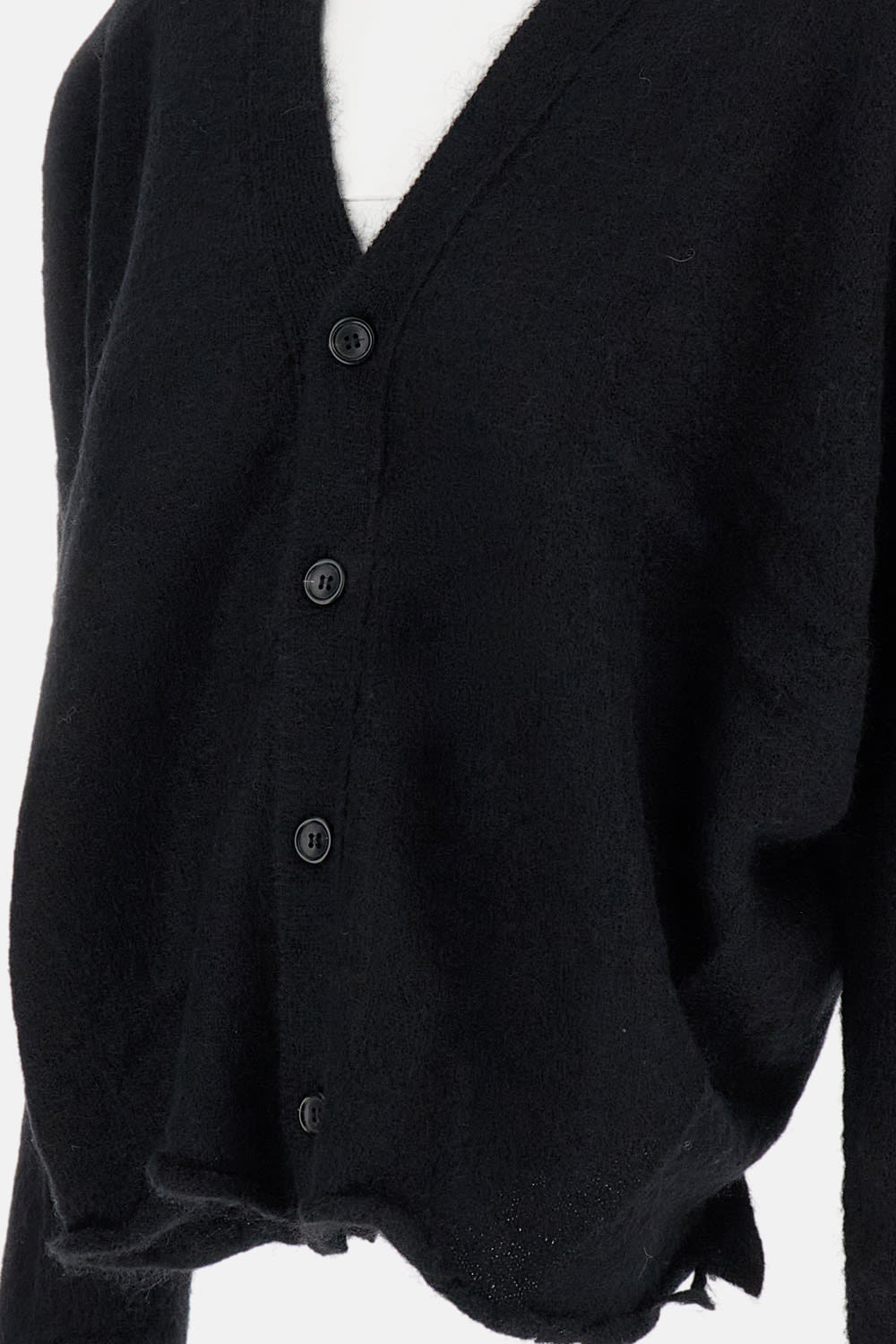 Junya Watanabe Wool Knit Blend Cardigan In Black