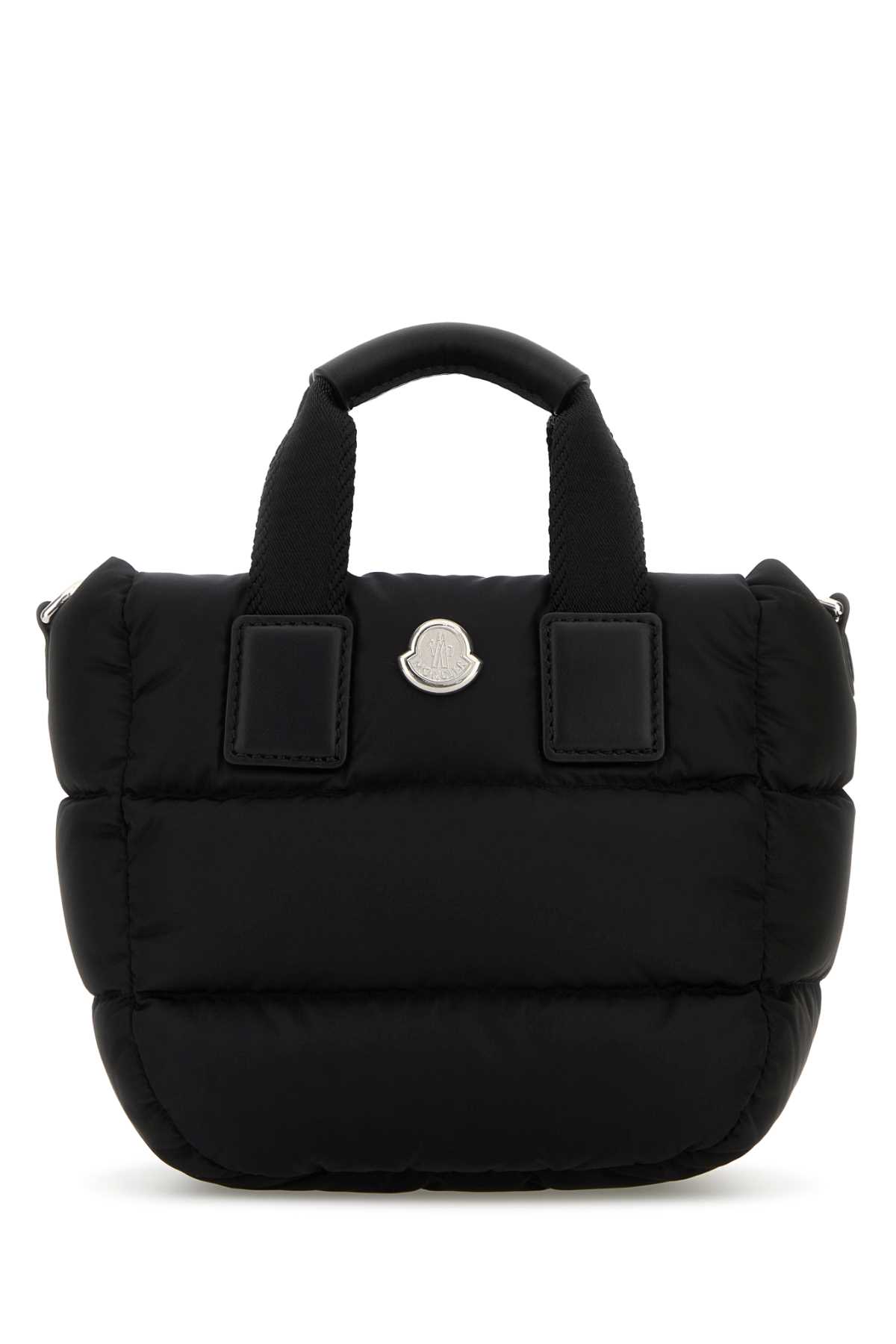 Moncler Black Fabric Mini Caradoc Handbag In Gray