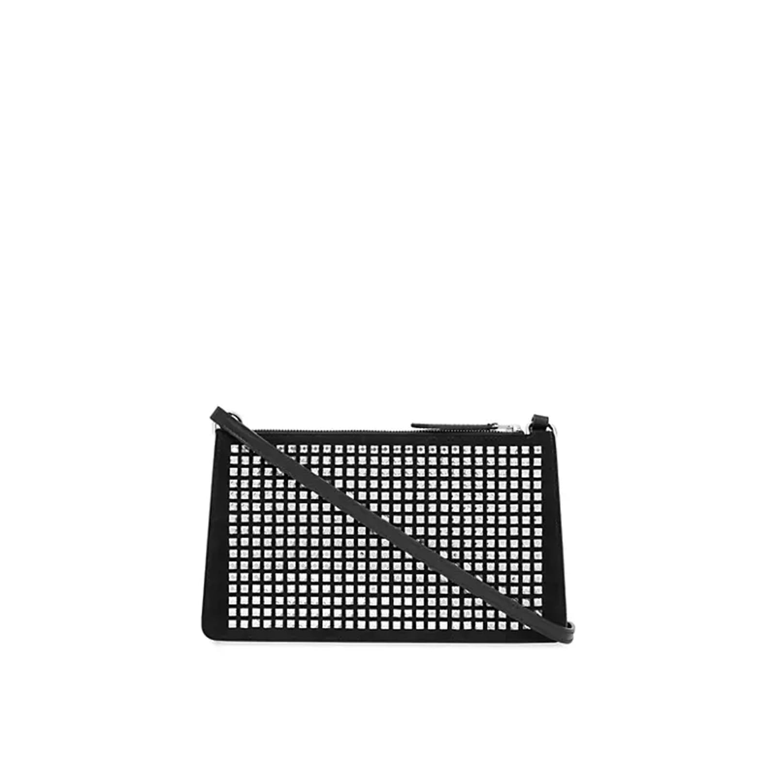 Shop Burberry Leather Shoulder Pouch In Black
