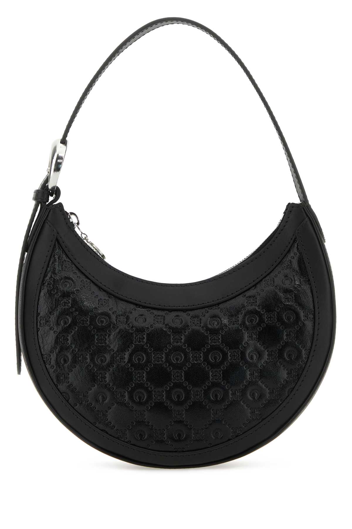 Shop Marine Serre Black Leather Mini Eclips Handbag