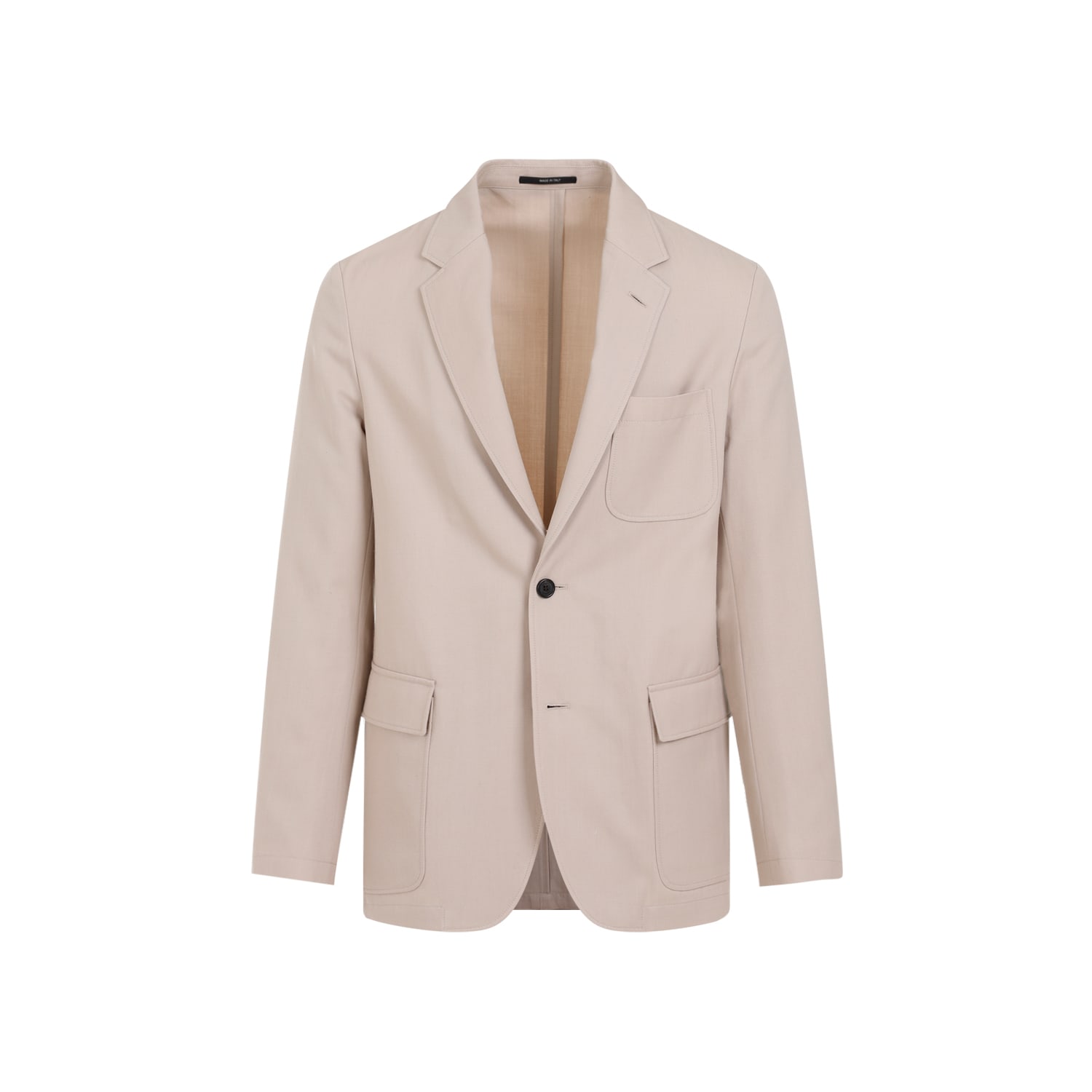 Shop Dunhill Wool Cotton Convertible Jacket In Biscuit