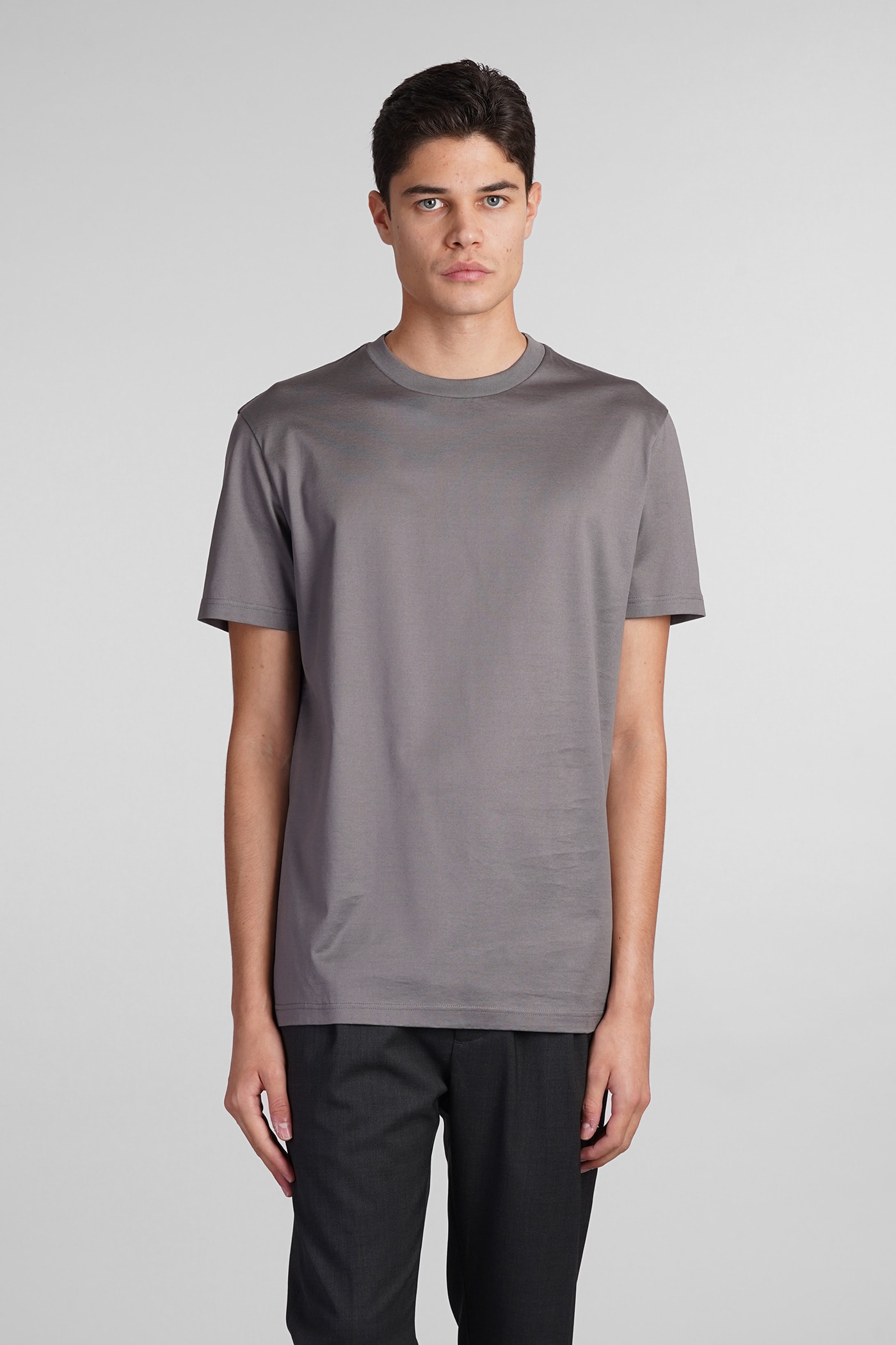 B213 Basic T-shirt In Grey Cotton