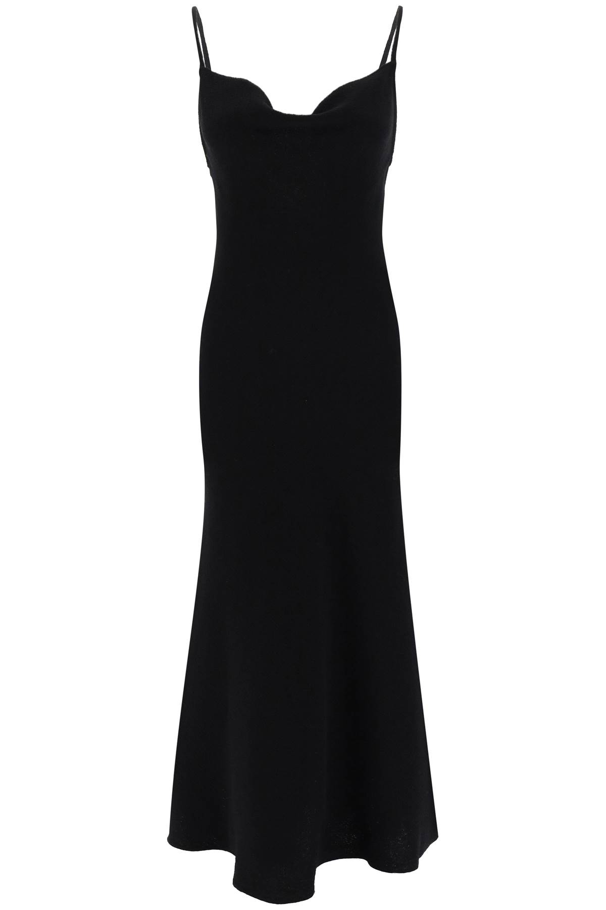 Shop Golden Goose Maxi Slip Dress In Crepe Sablé In Black (black)