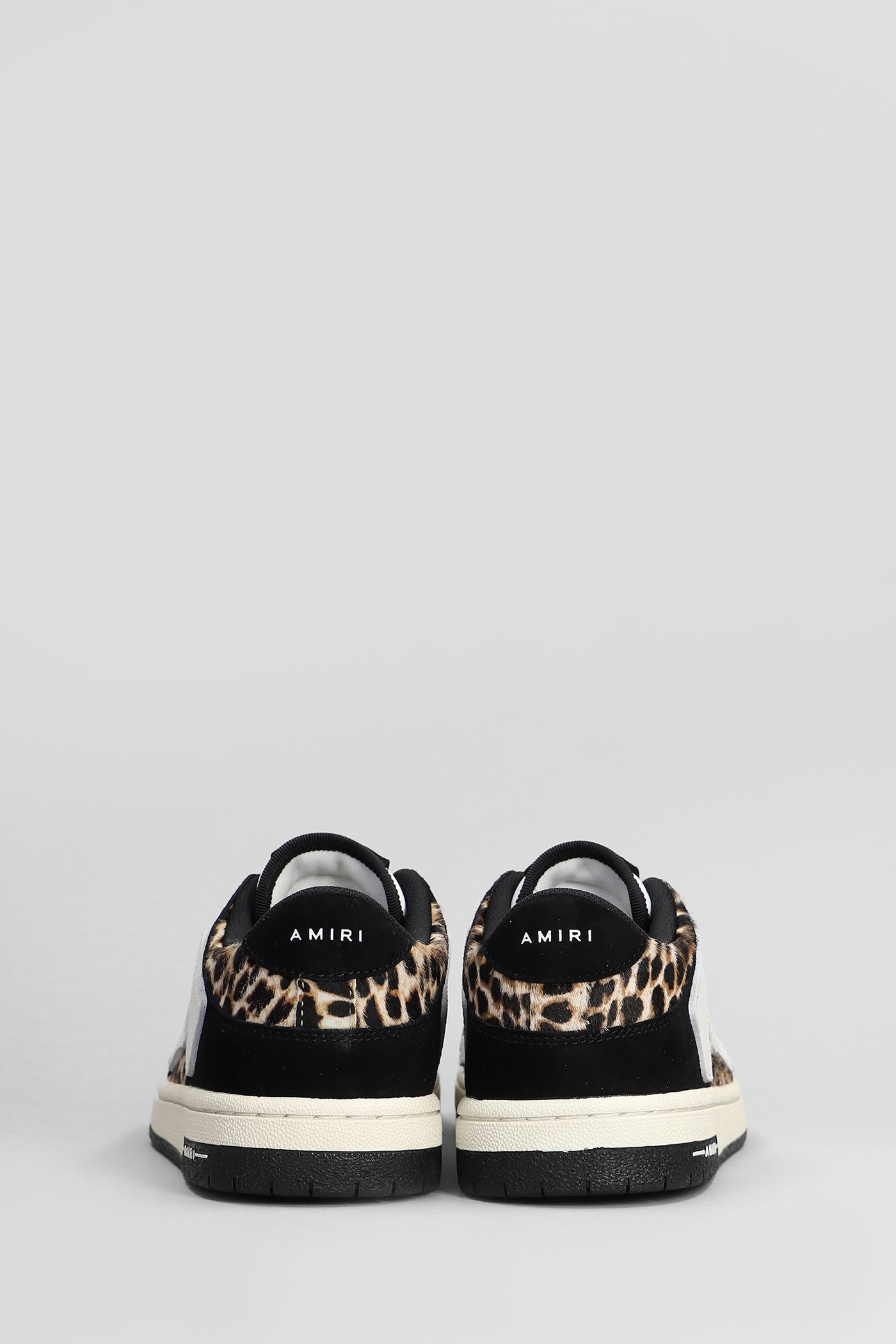 Shop Amiri Leopard Skel Top Low Sneakers In Black Leather