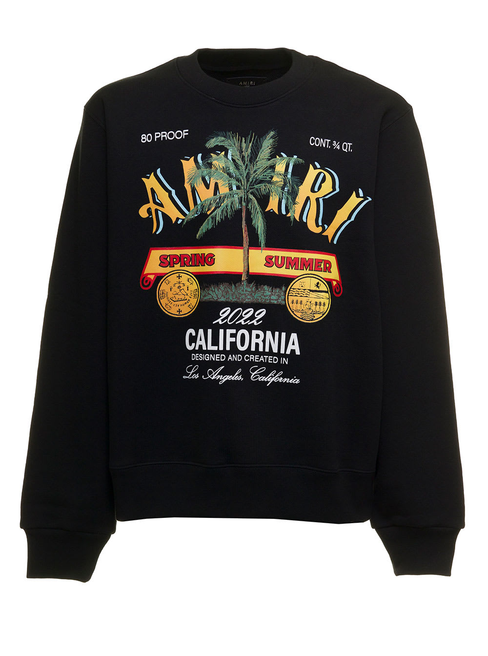 Amiri Man s Black Jersey Sweatshirt With California Print