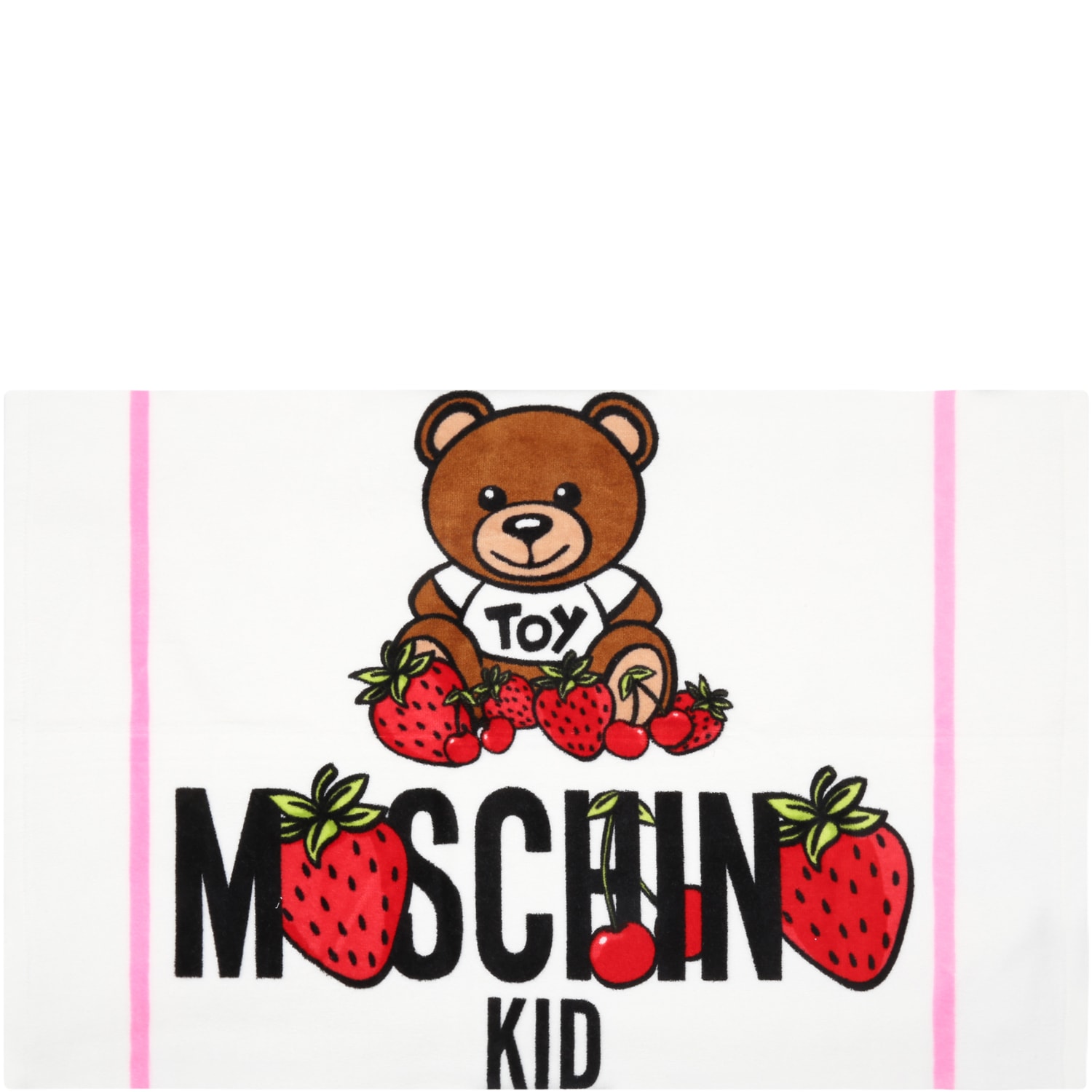 Moschino White Beach-towel For Girl With Teddy Bear