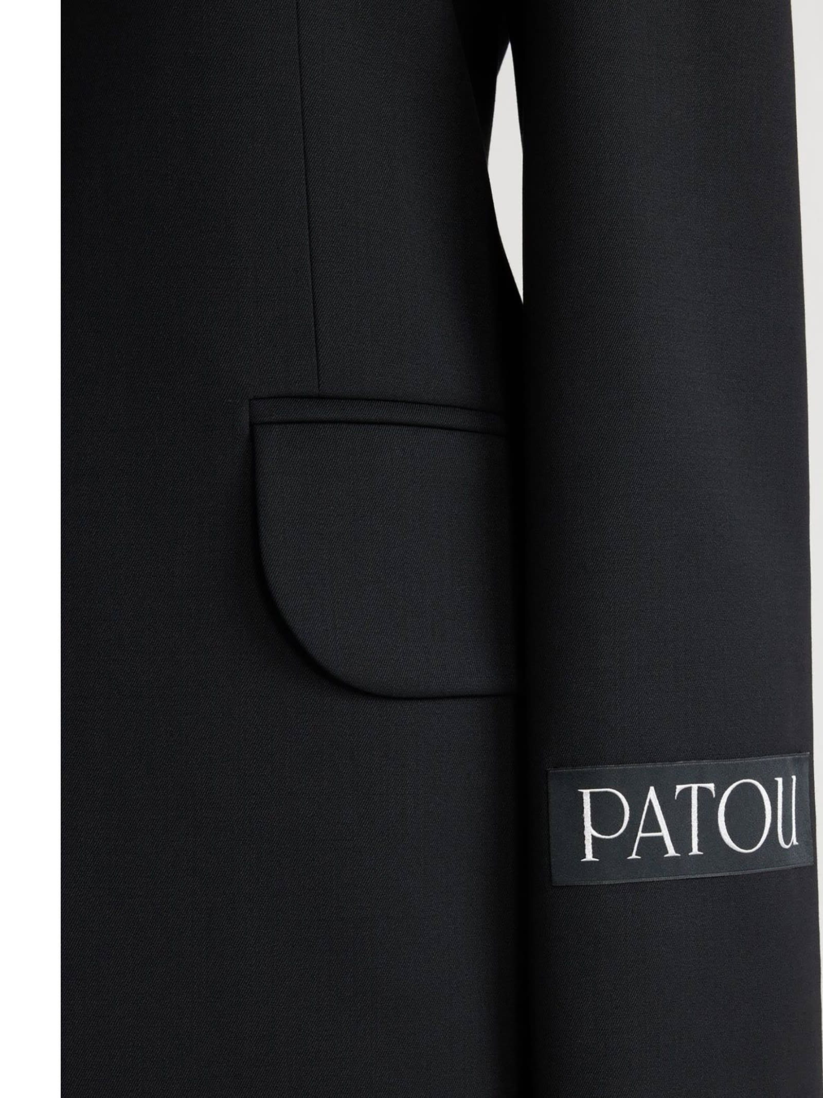 Shop Patou Black Technical Wool Twill Jacket