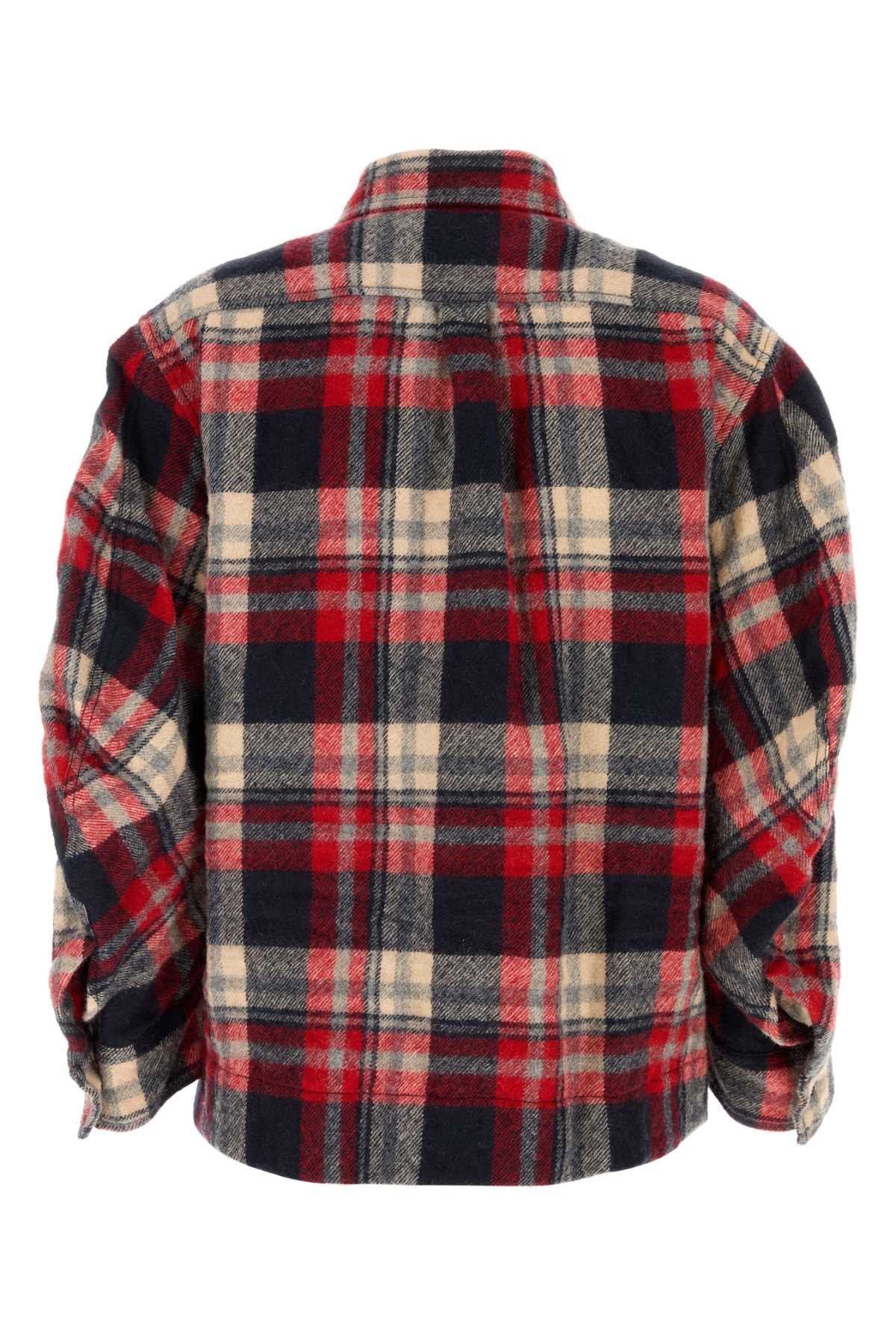 Shop Dsquared2 Embroidered Flannel Dean Shirt In Beigeredblue