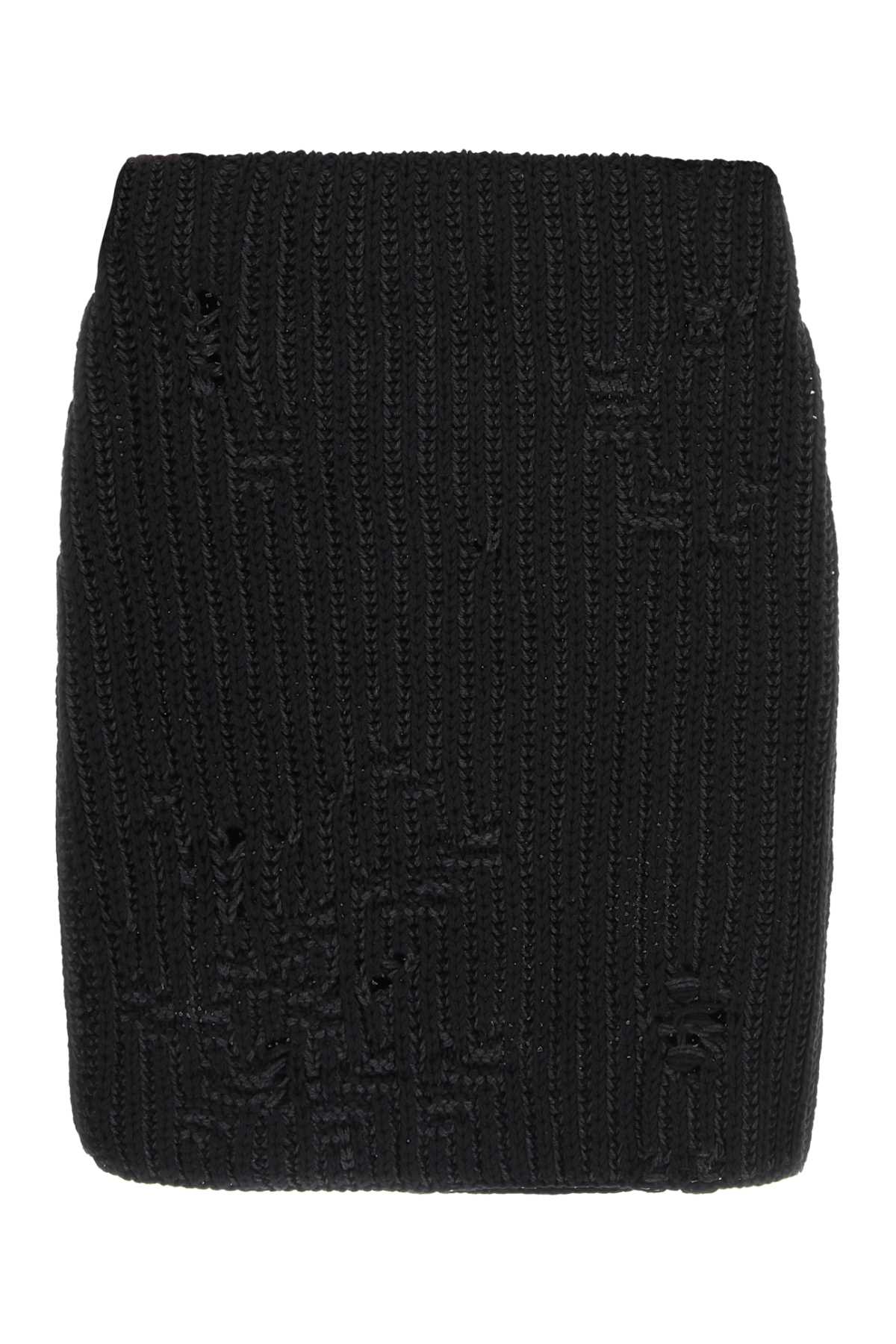J.W. Anderson Black Cotton And Acrylic Mini Skirt