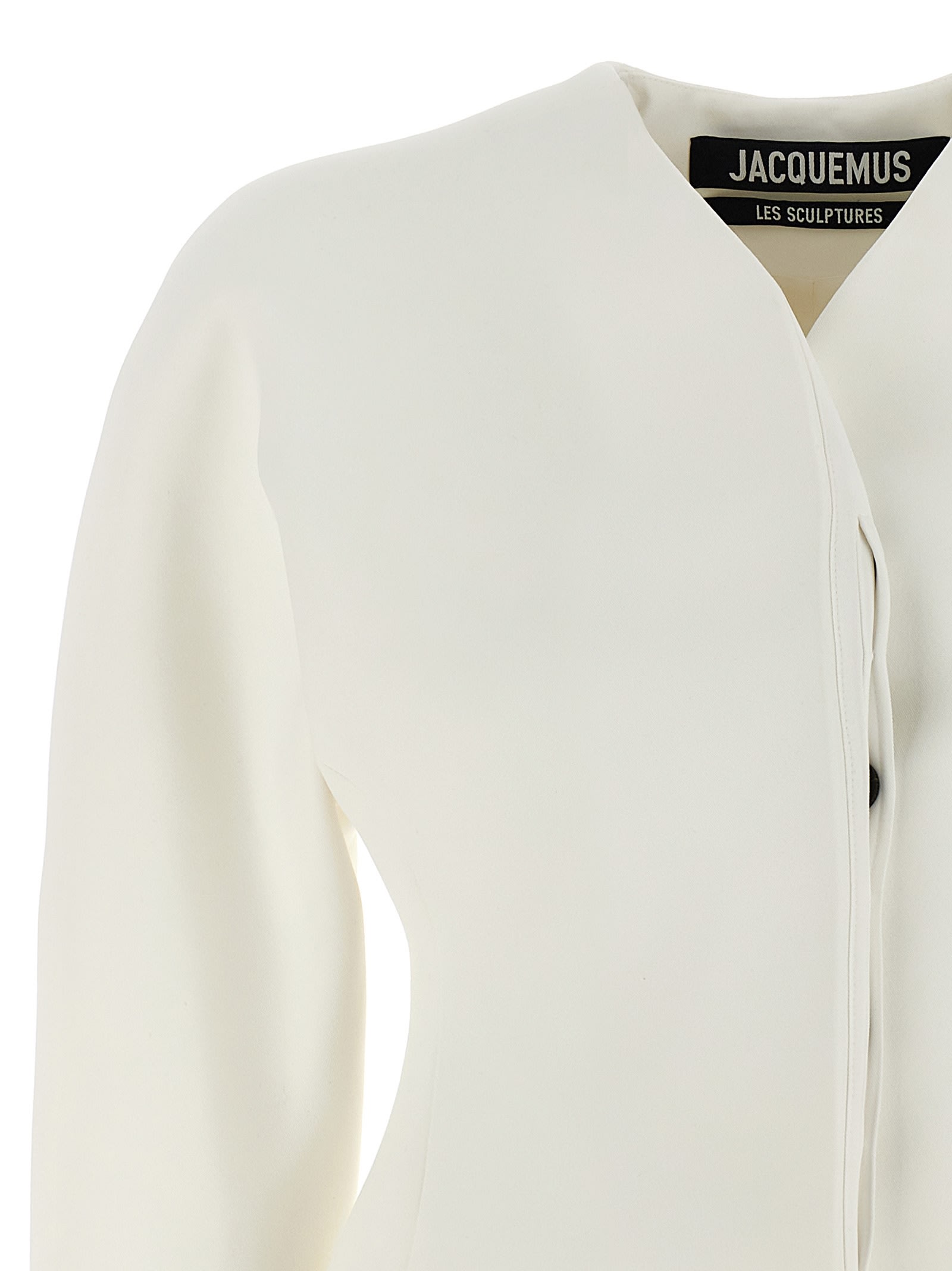 Shop Jacquemus La Veste Ovalo Blazer In White