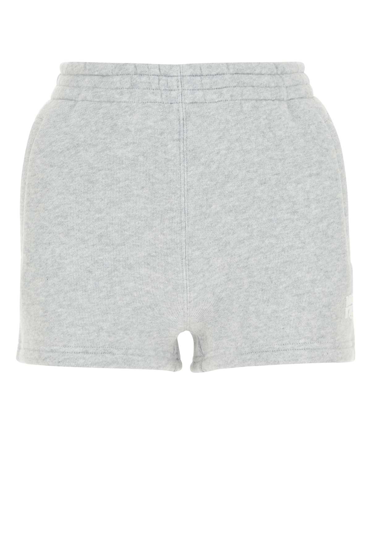 Melange Grey Cotton Blend Shorts