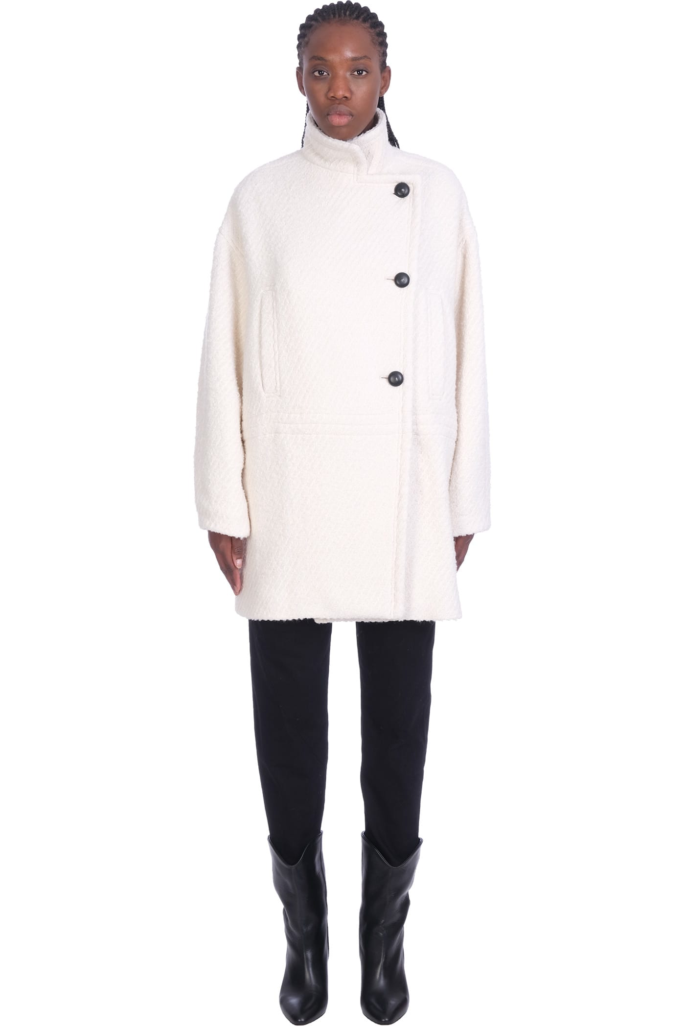 IRO olfas coat in white cotton