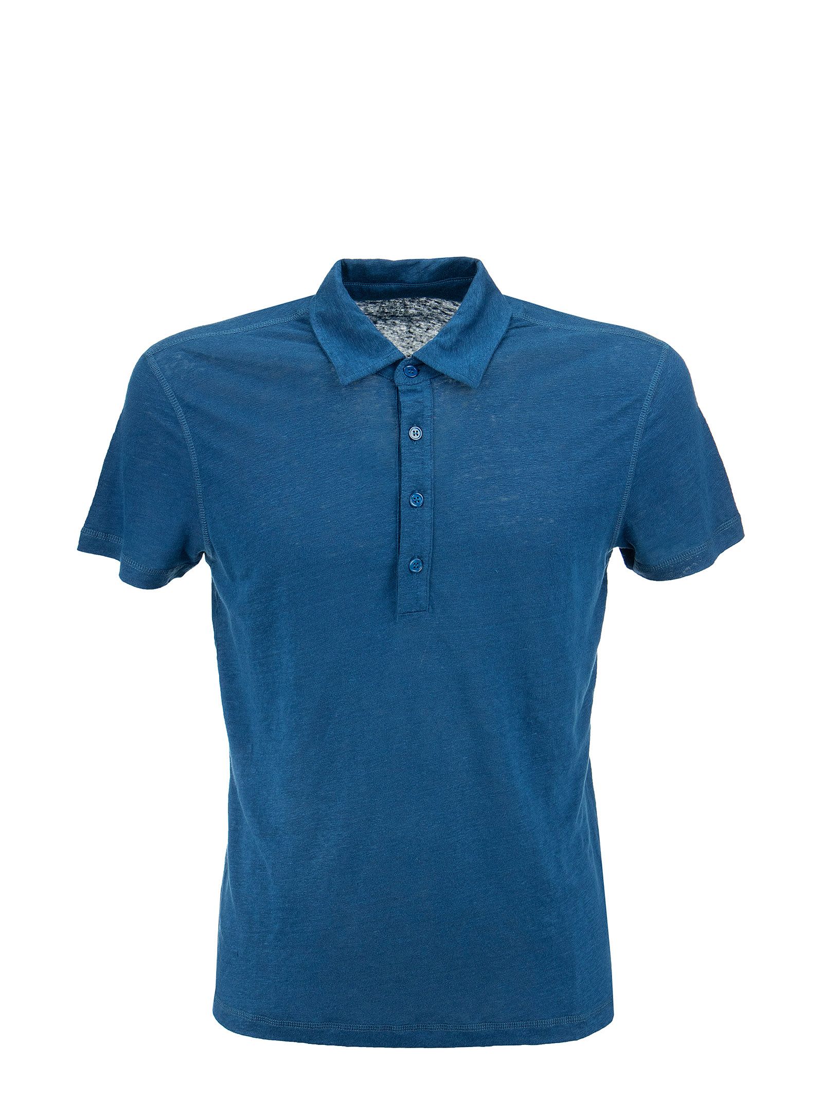 MAJESTIC LINEN POLO SHIRT WITH SHORT SLEEVES,M011 HPO009 334
