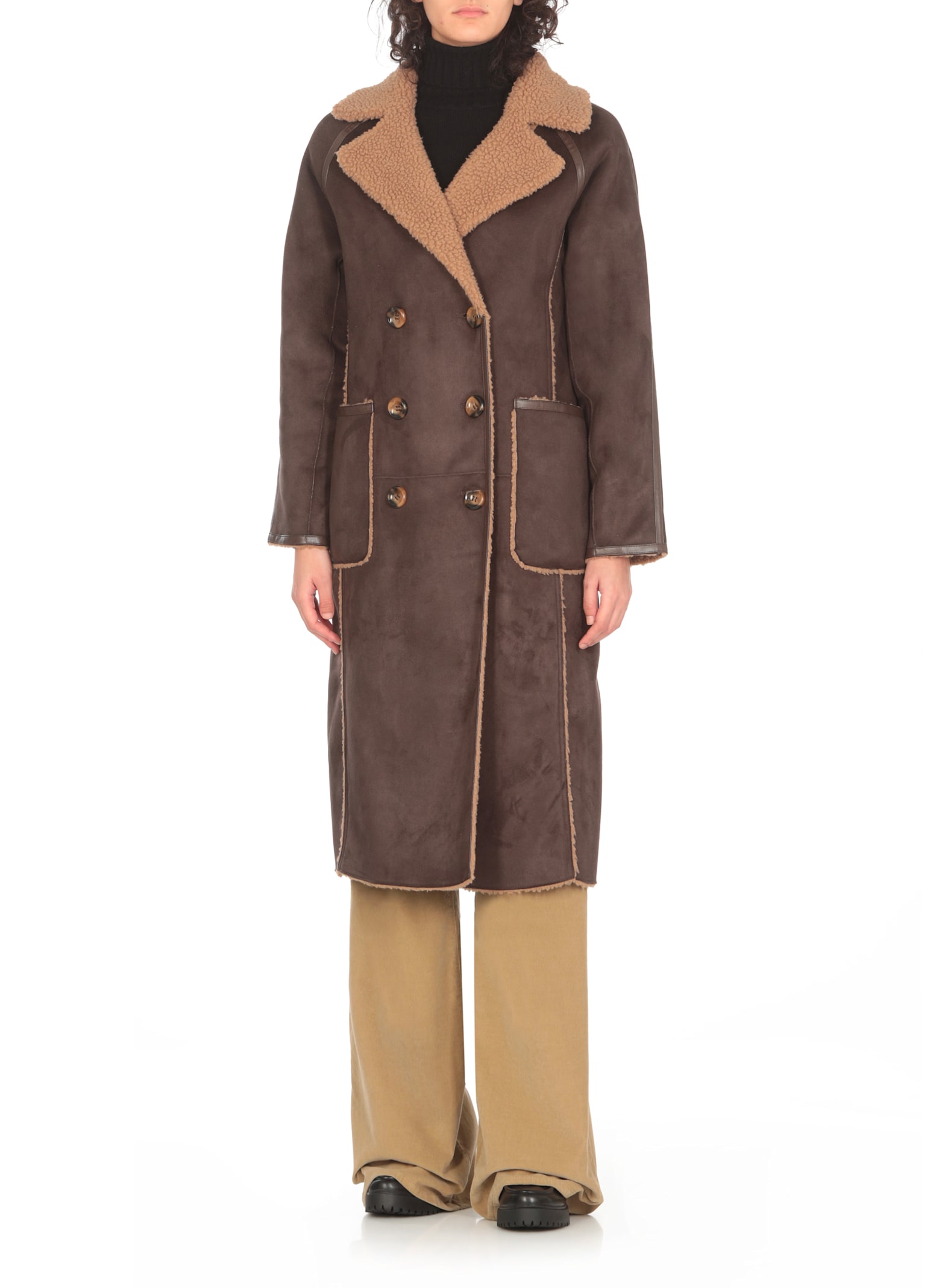 Shop Betta Corradi Synthetic Fur Coat In Brown