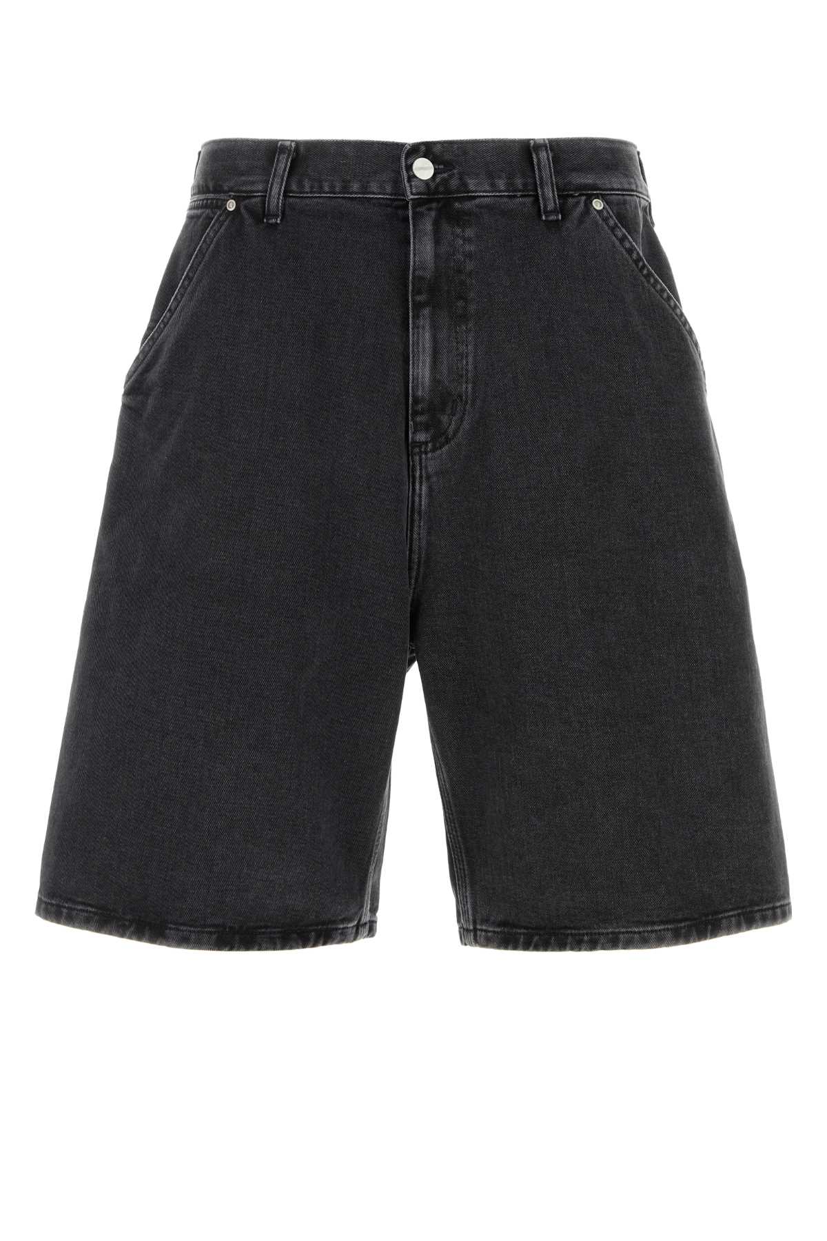 Black Denim Rivet Short