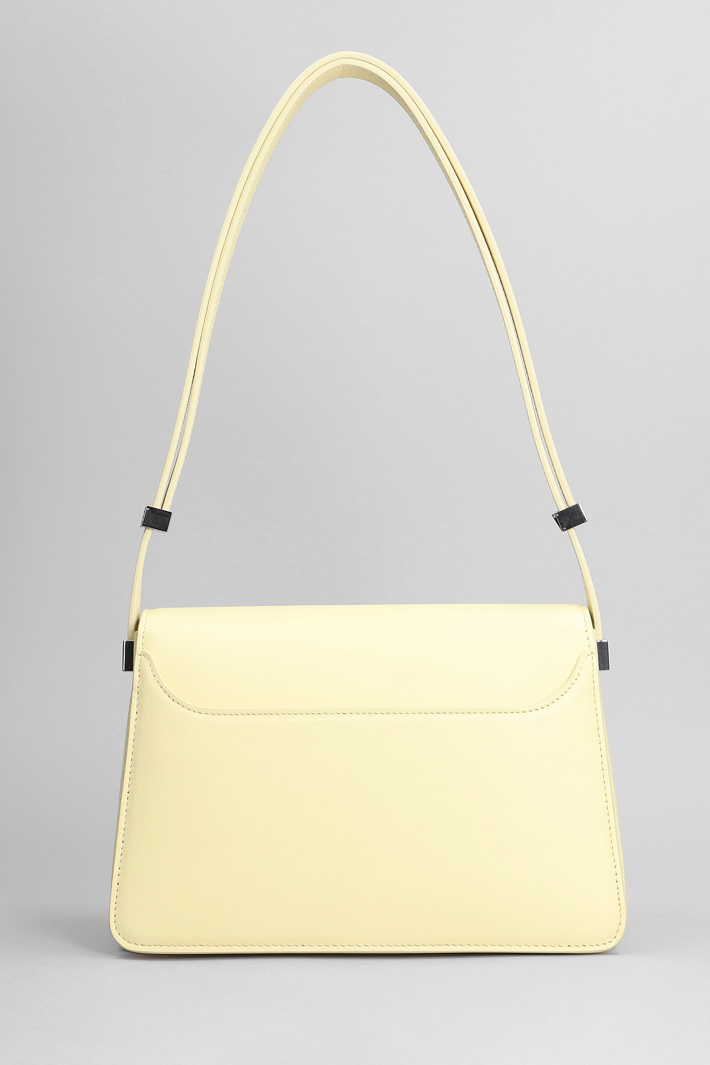 Lanvin Pastel Yellow Leather Concerto Shoulder Bag In Beige