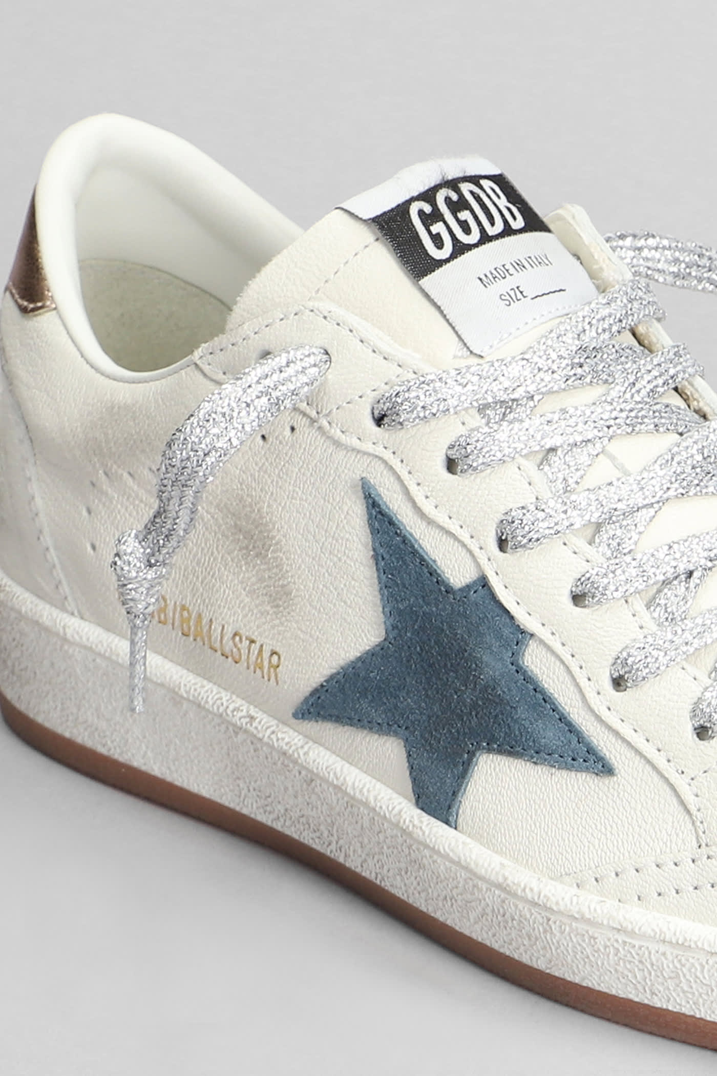 Shop Golden Goose Ball Star Sneakers In White Leather