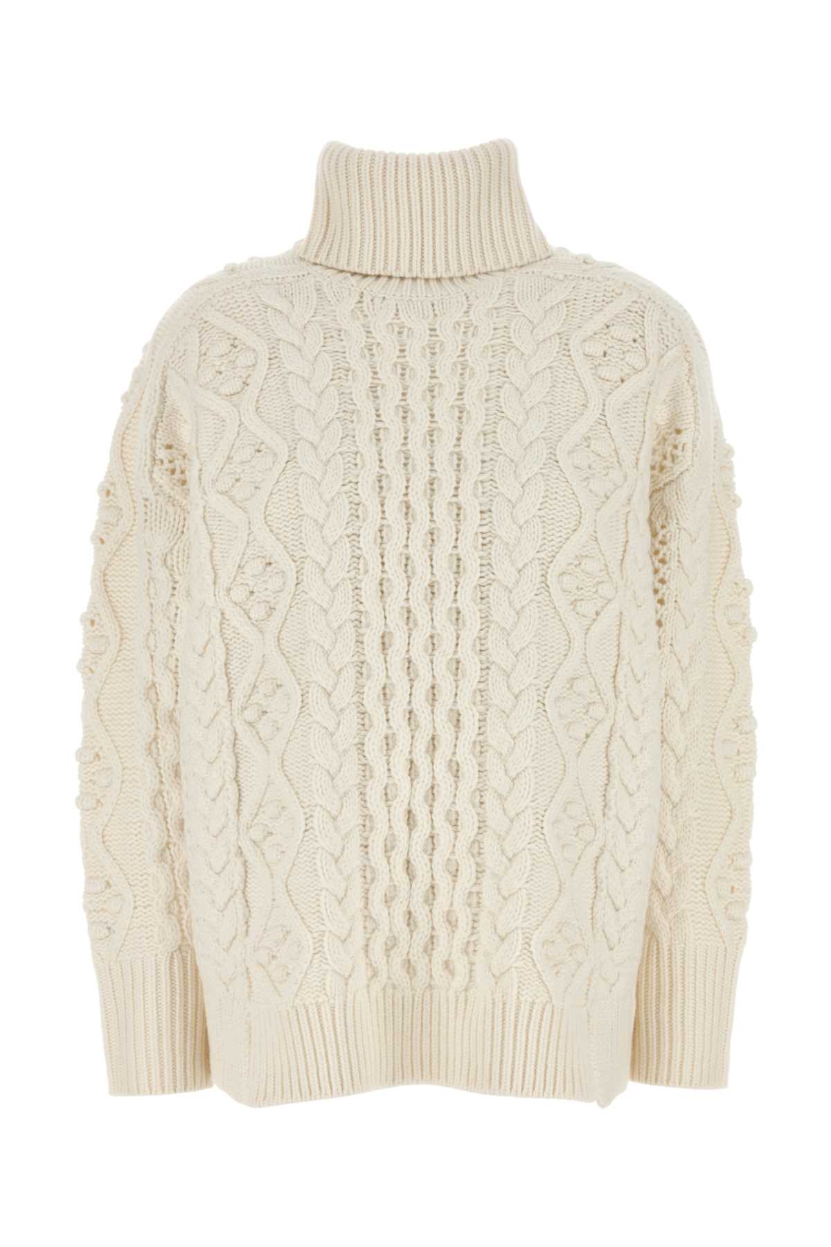 Shop Loulou Studio Ivory Wool Blend Anar Oversize Sweater