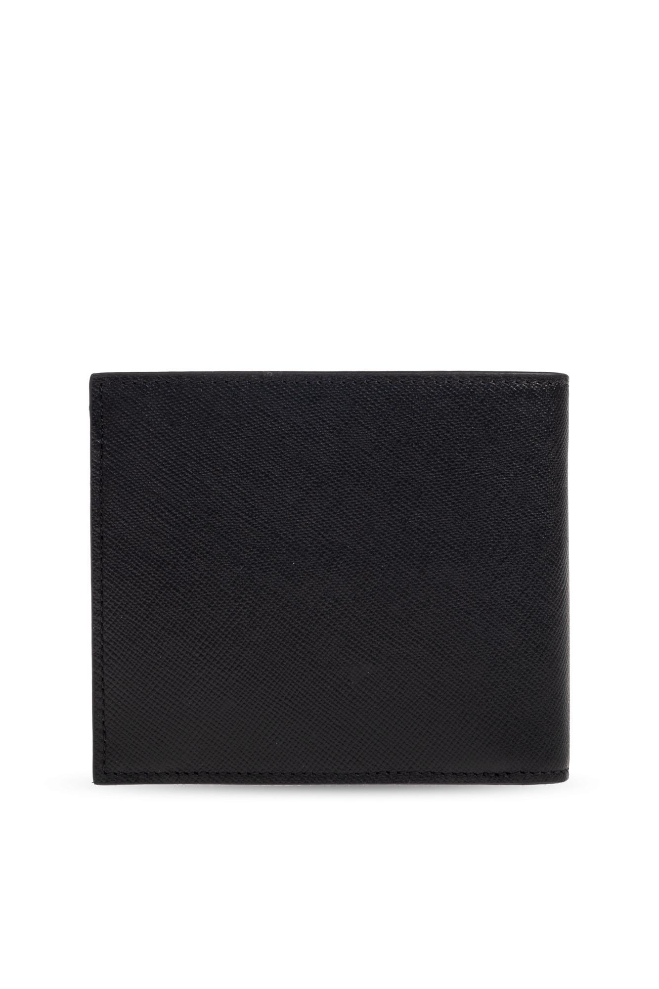 Paul Smith Textured Leather Bifold Wallet With Embossed Signature In Black