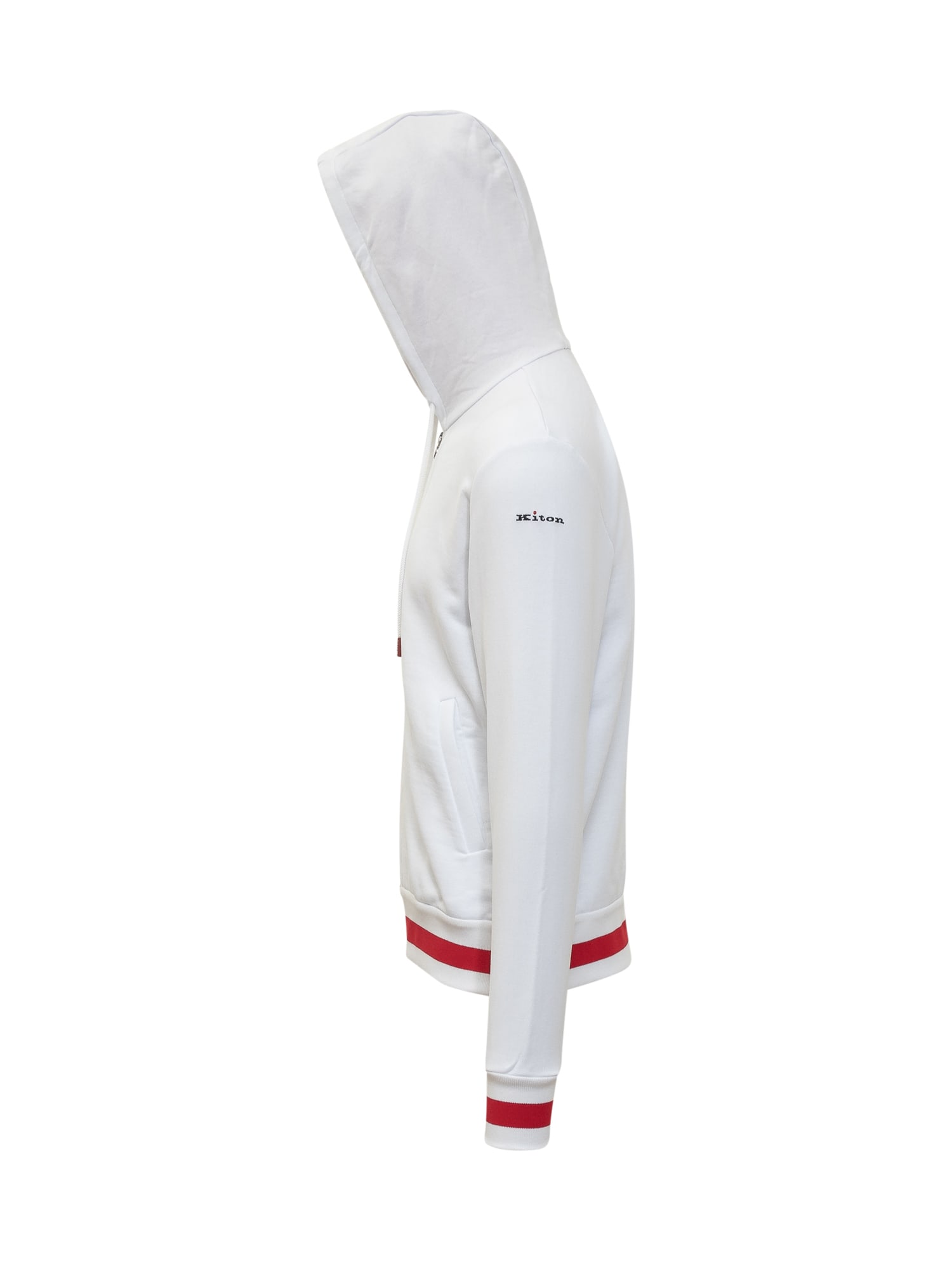 Shop Kiton Cotton Sweatpants Suit In White