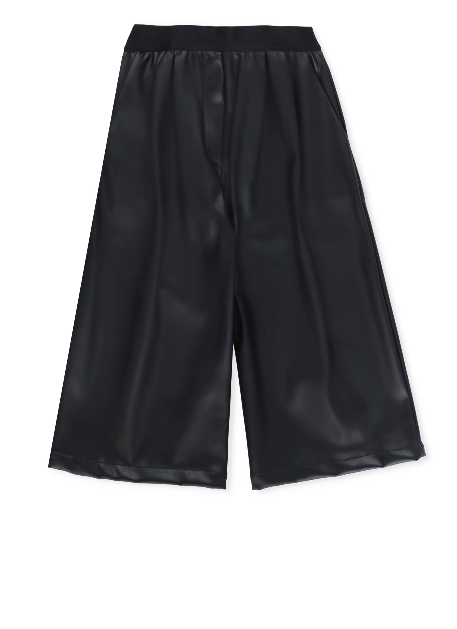 Msgm Kids' Synthetic Leather Pants In Black