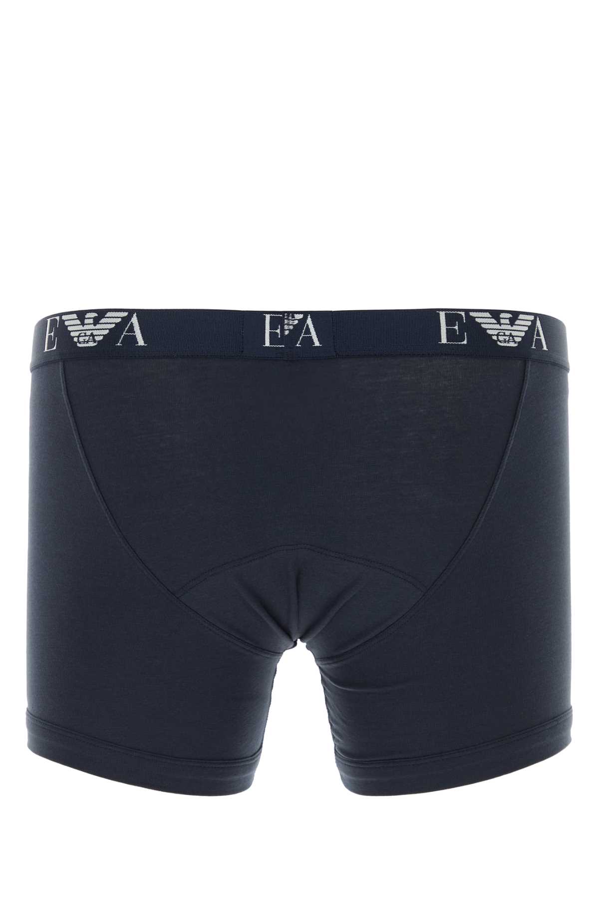 Emporio Armani Set Di Boxer In Cotone Nero Uomo In 27435