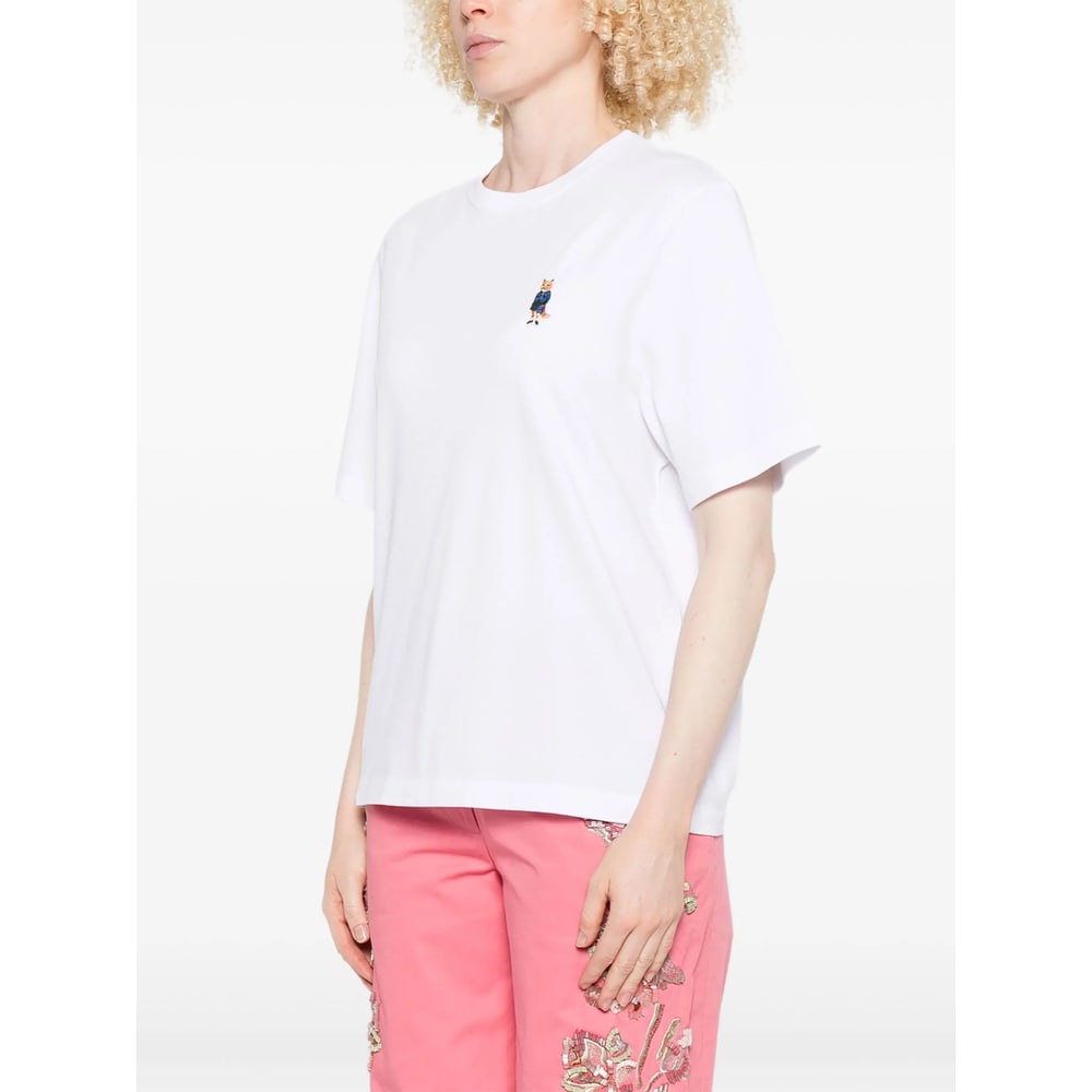 Maison Kitsuné Maison Kitsune' Dressed Fox Cotton T Shirt In White