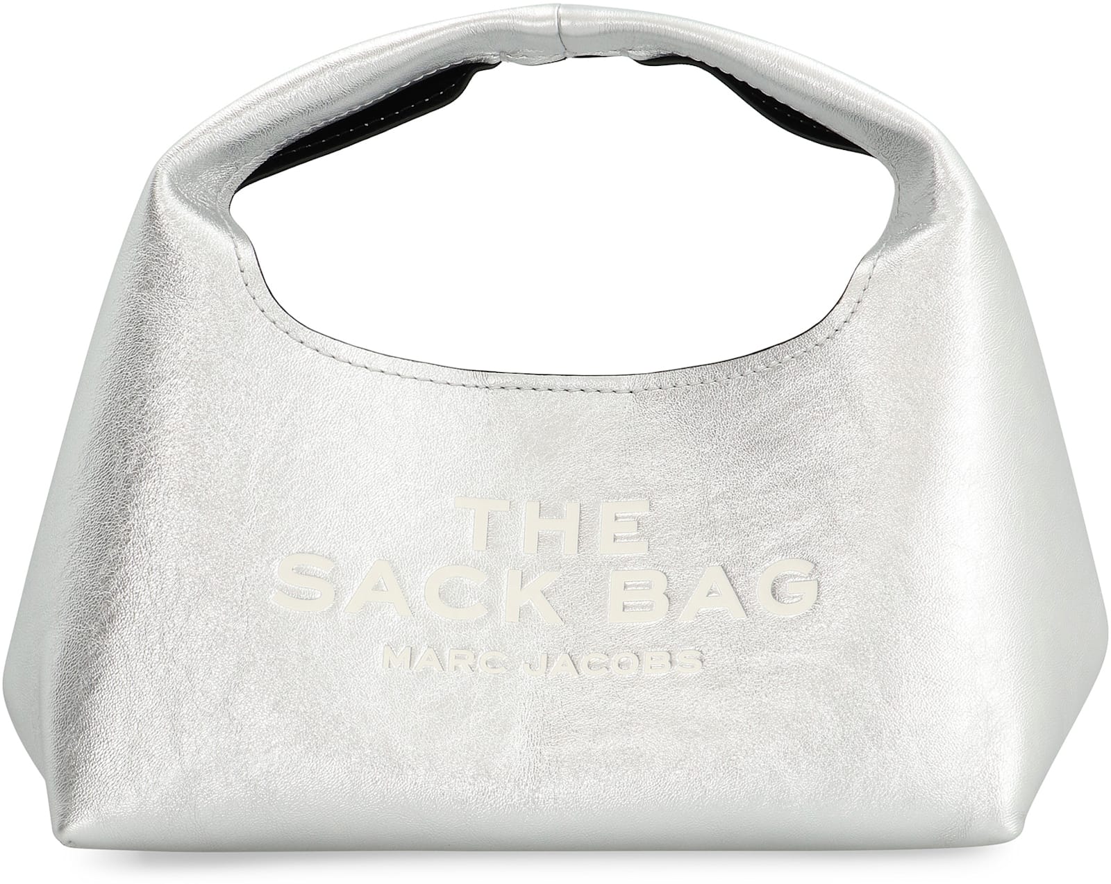 Shop Marc Jacobs The Mini Sack Bag Leather In Silver