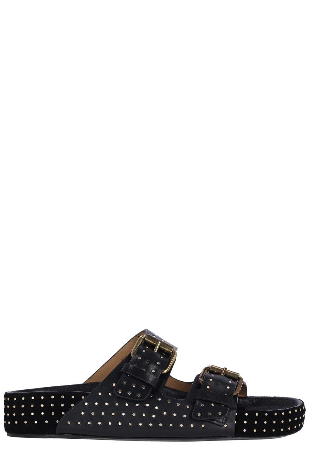 Shop Isabel Marant Embellished Slip-on Sandals In Black
