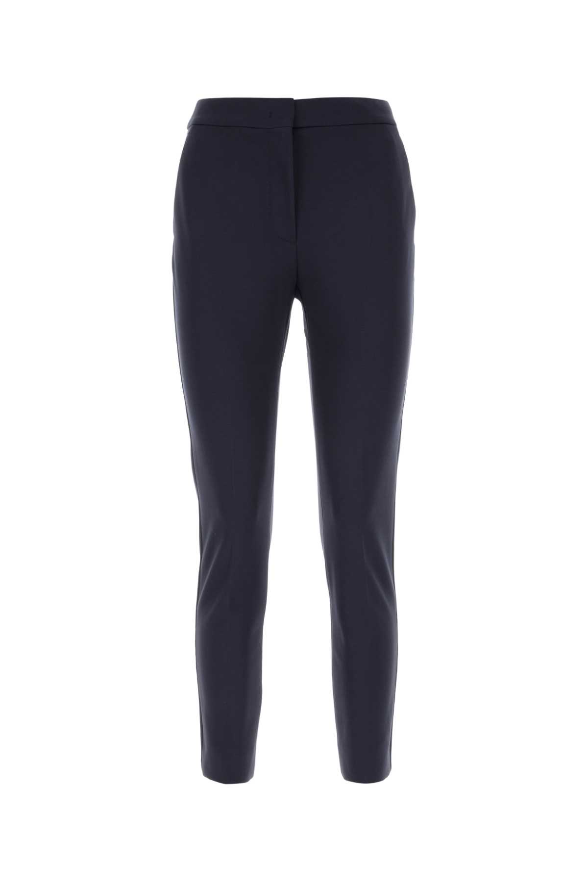 Shop Max Mara Midnight Blue Stretch Viscose Blend Pegno Pant In Blu Marino