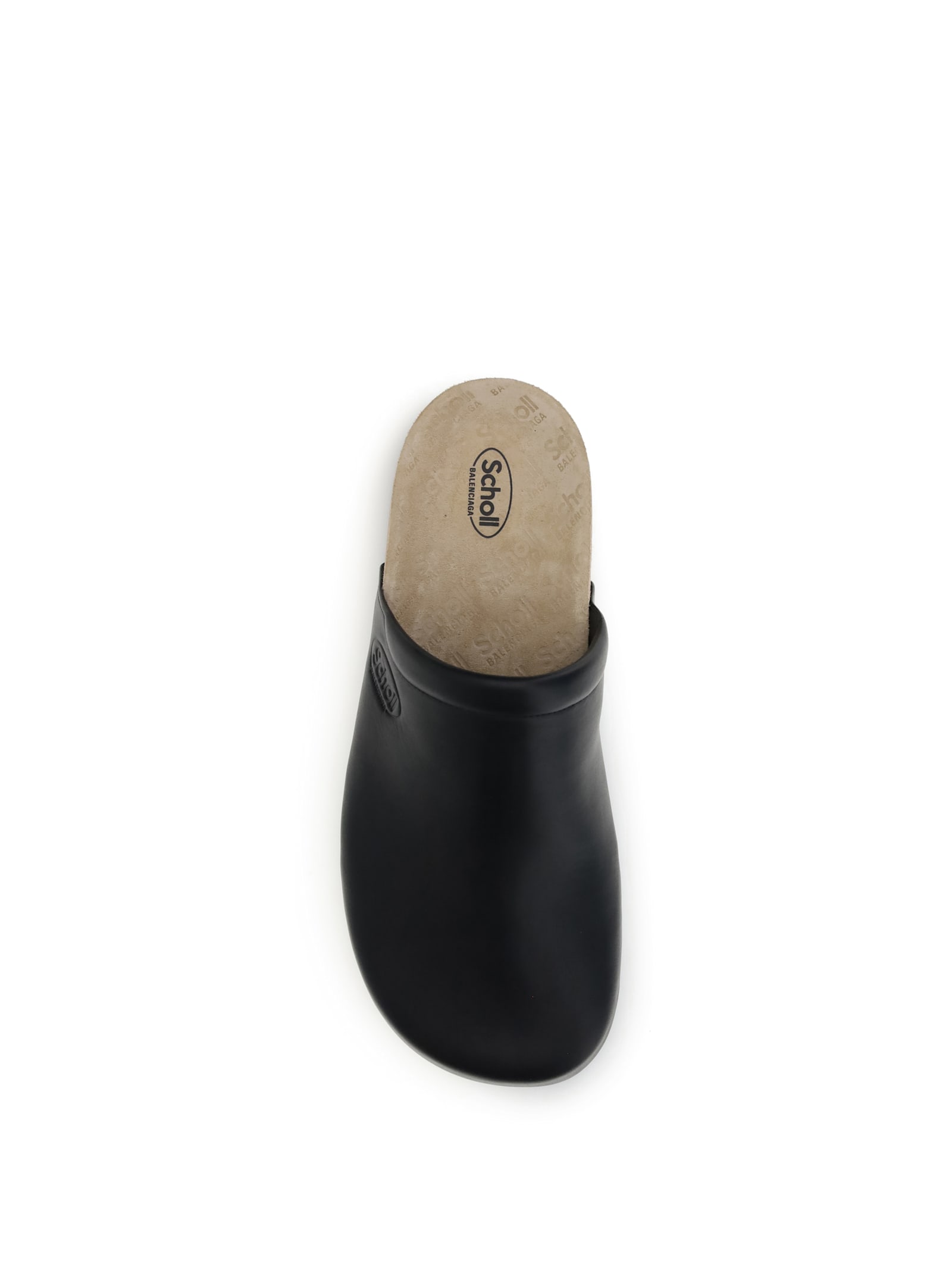 Balenciaga Men Leather Mules With Cork Insole