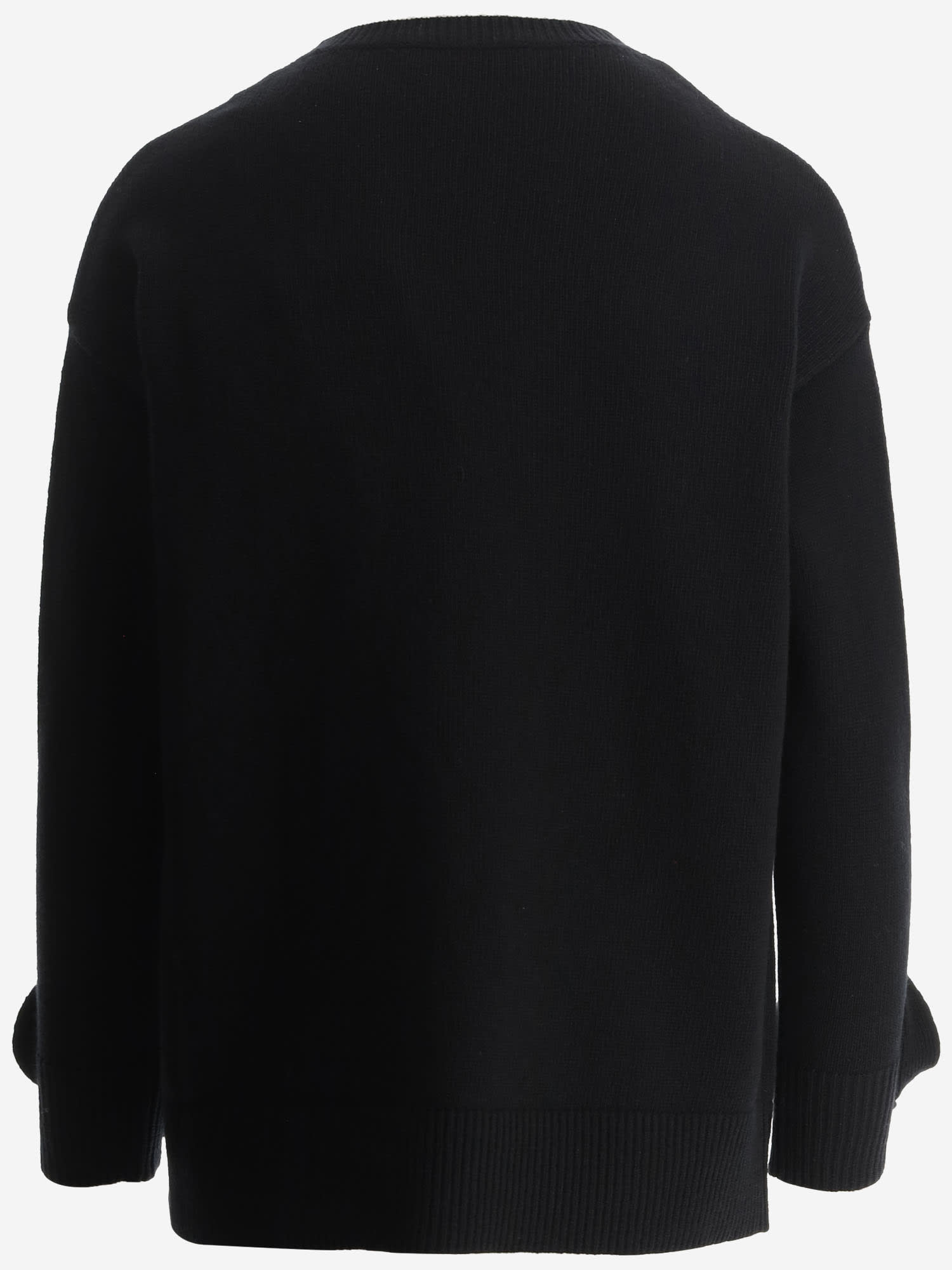 Valentino Regular Fit Wool Jersey Sweater In Black