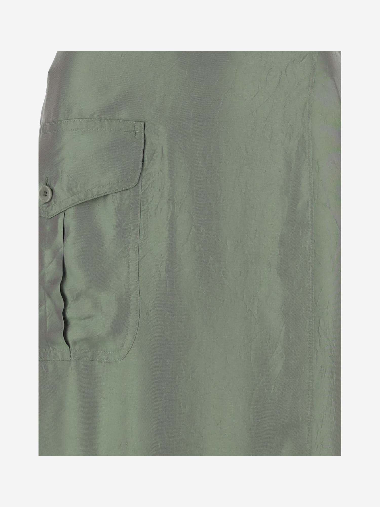 Shop Aspesi Viscose Blend Long Skirt In Green