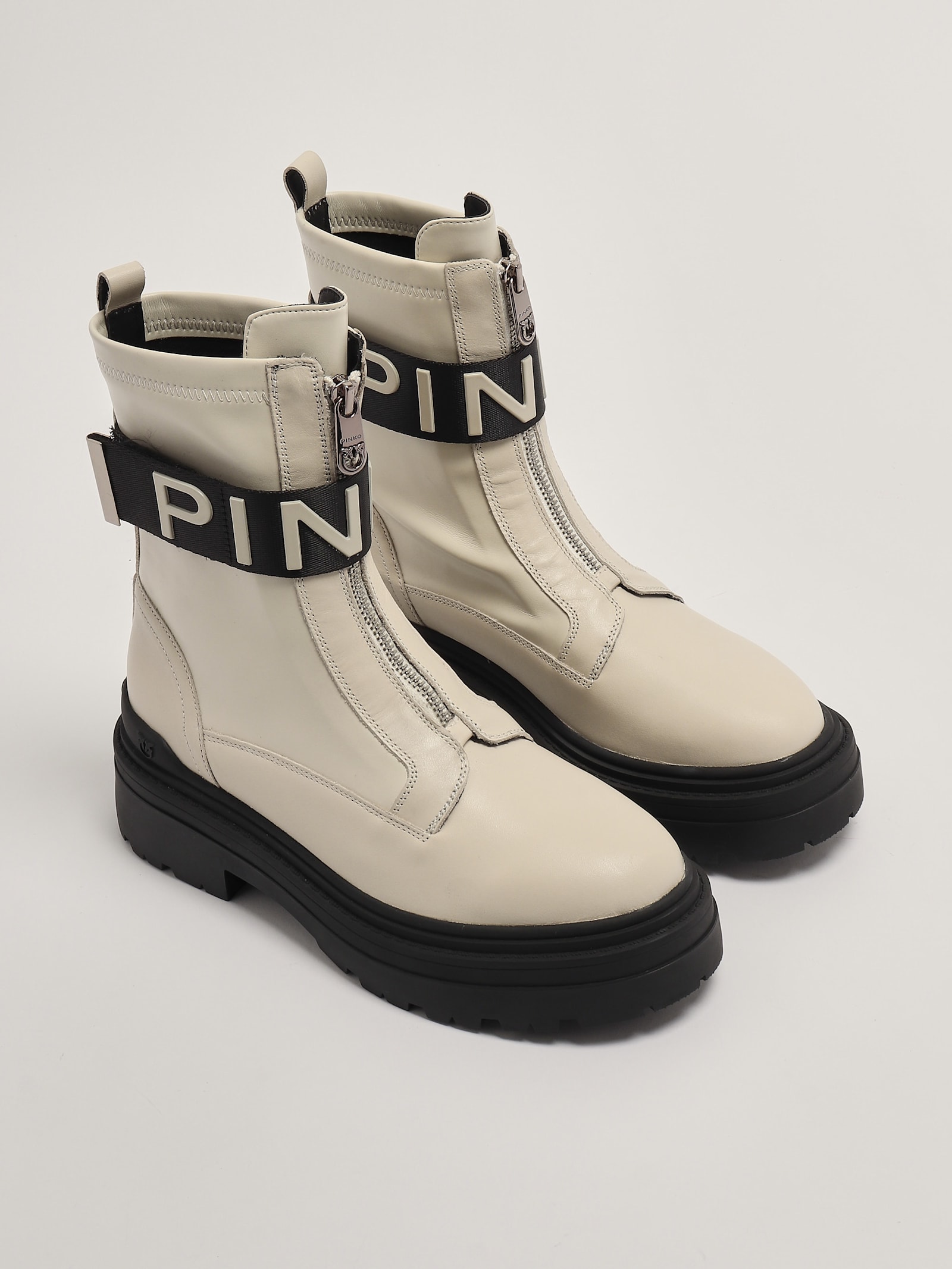 Shop Pinko Mia 13 Boots In Panna