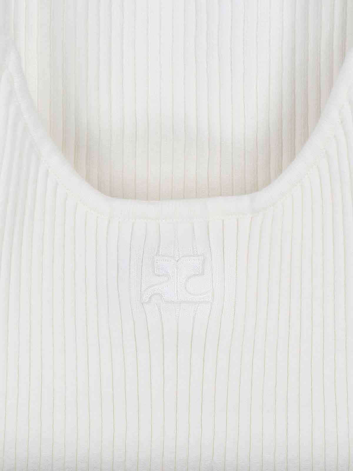 COURRÈGES RIBBED LOGO TOP