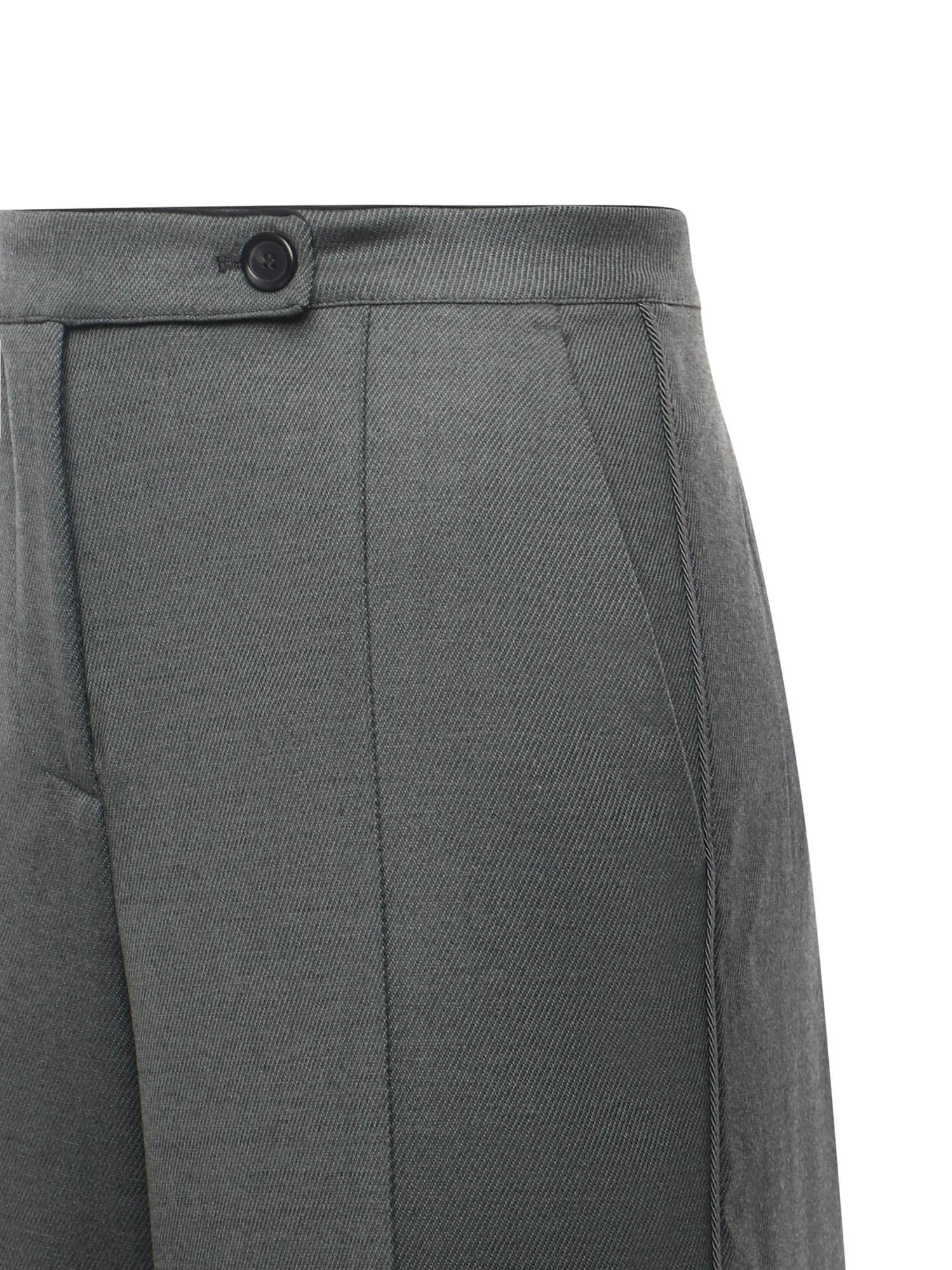 Pinko Placida Wool Blend Trousers In Gray