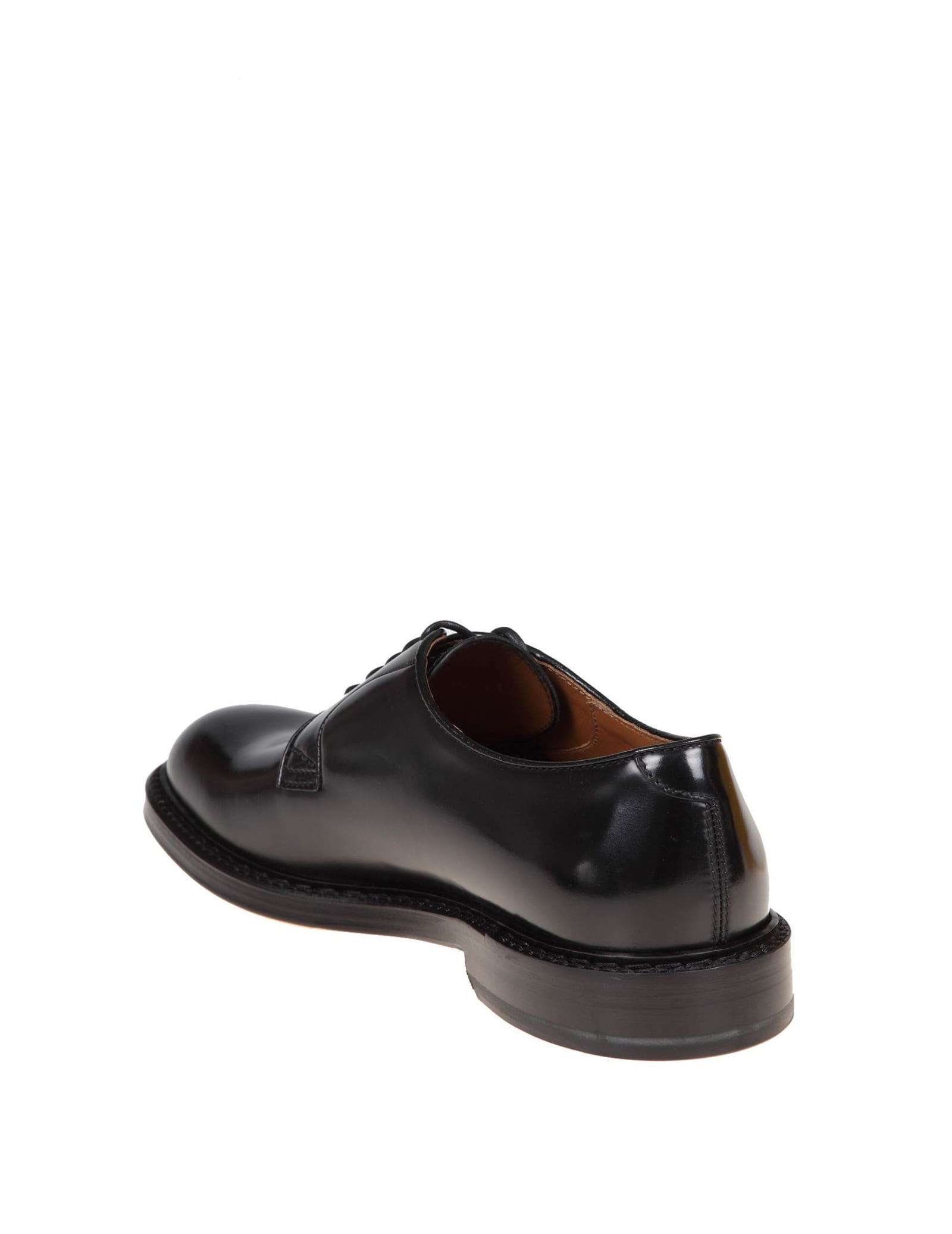 Shop Doucal's Black Leather Derby Shoe