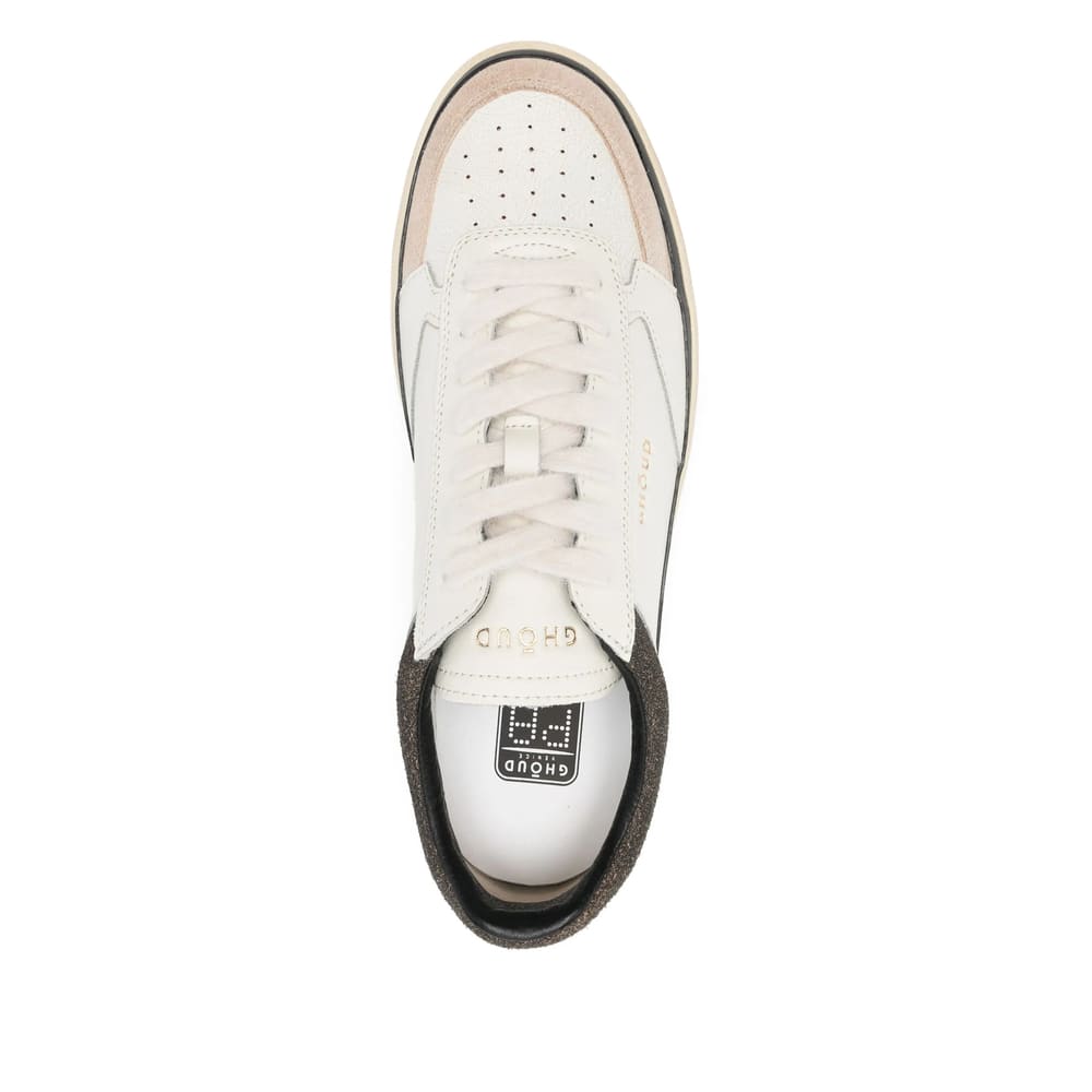 Ghoud Ghōud 'pads' Sneakers In White And Brown Leather In Multi