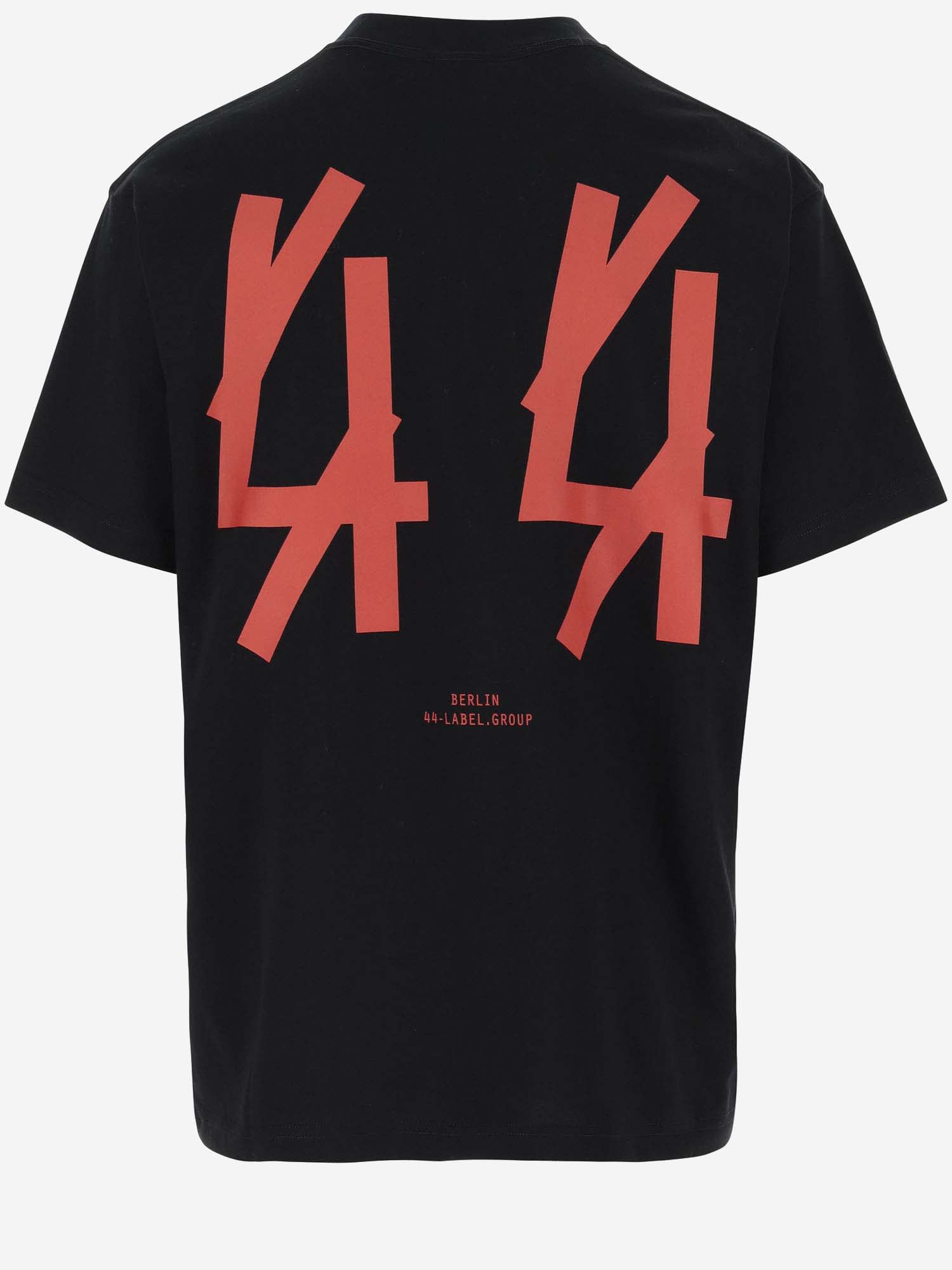 Shop 44 Label Group Cotton T-shirt With Logo T-shirt In Black