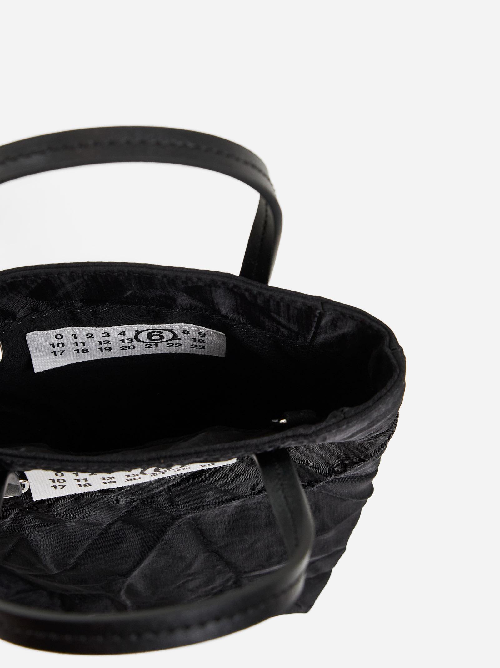 Shop Mm6 Maison Margiela Numeric Nylon And Leather Mini Tote Bag In Black