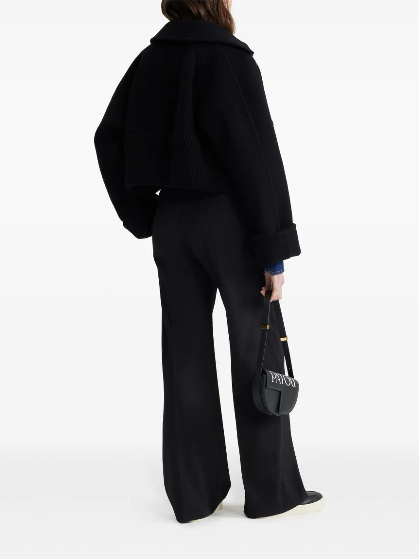 Shop Patou Black Wool And Cashmere Blend Coat