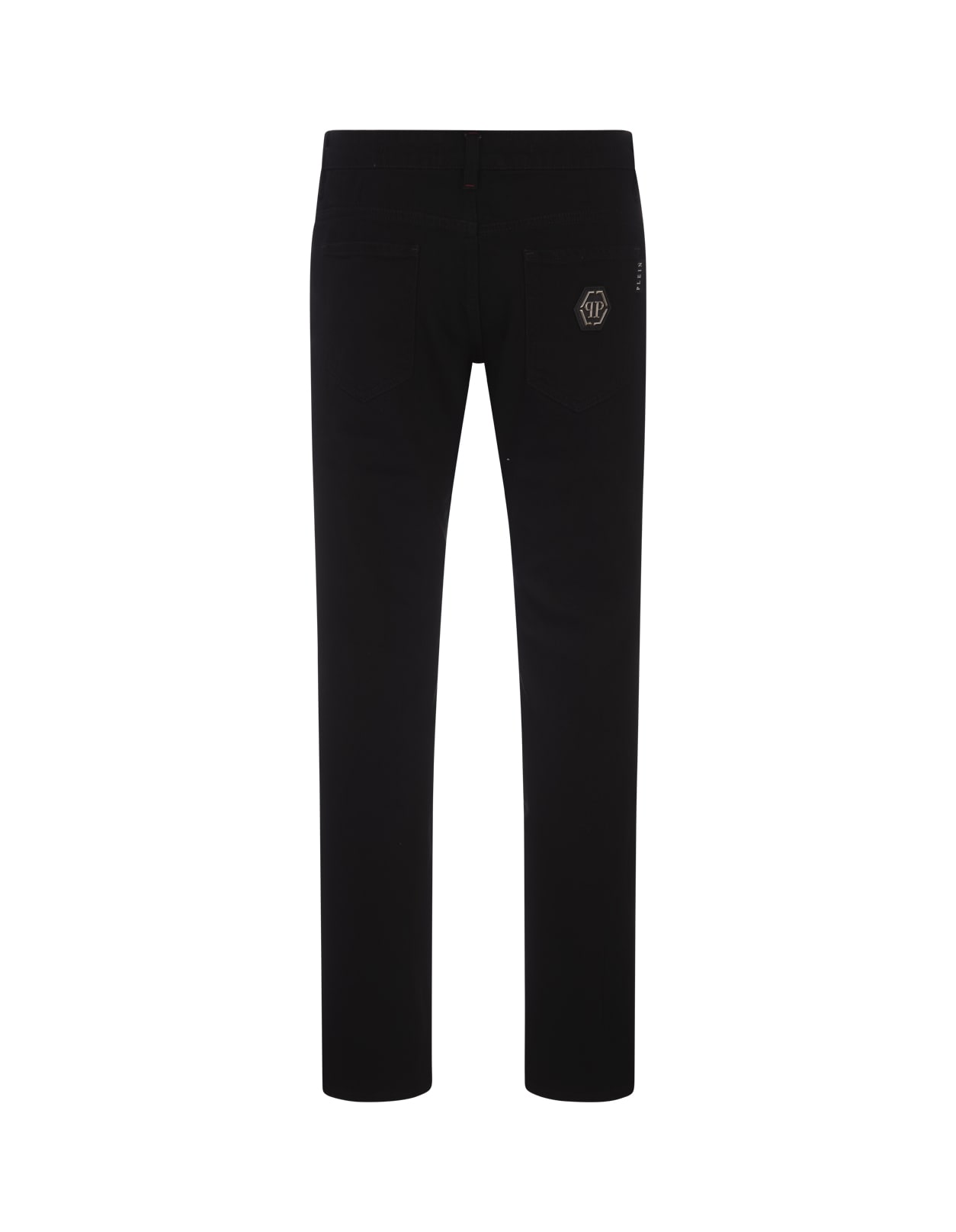 Shop Philipp Plein Black Super Straight Cut Jeans