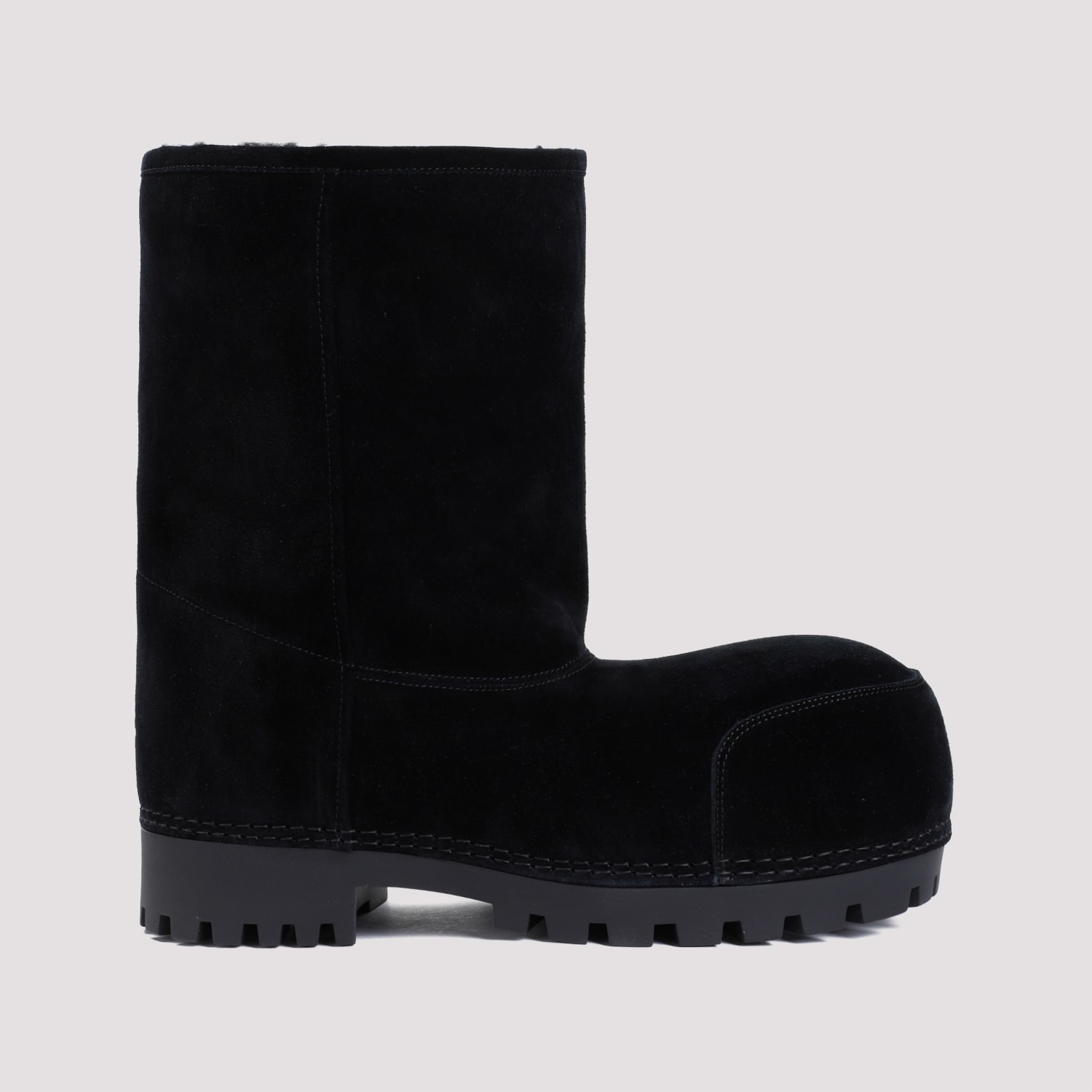 Shop Balenciaga Alaska Fur Low Boots In Black