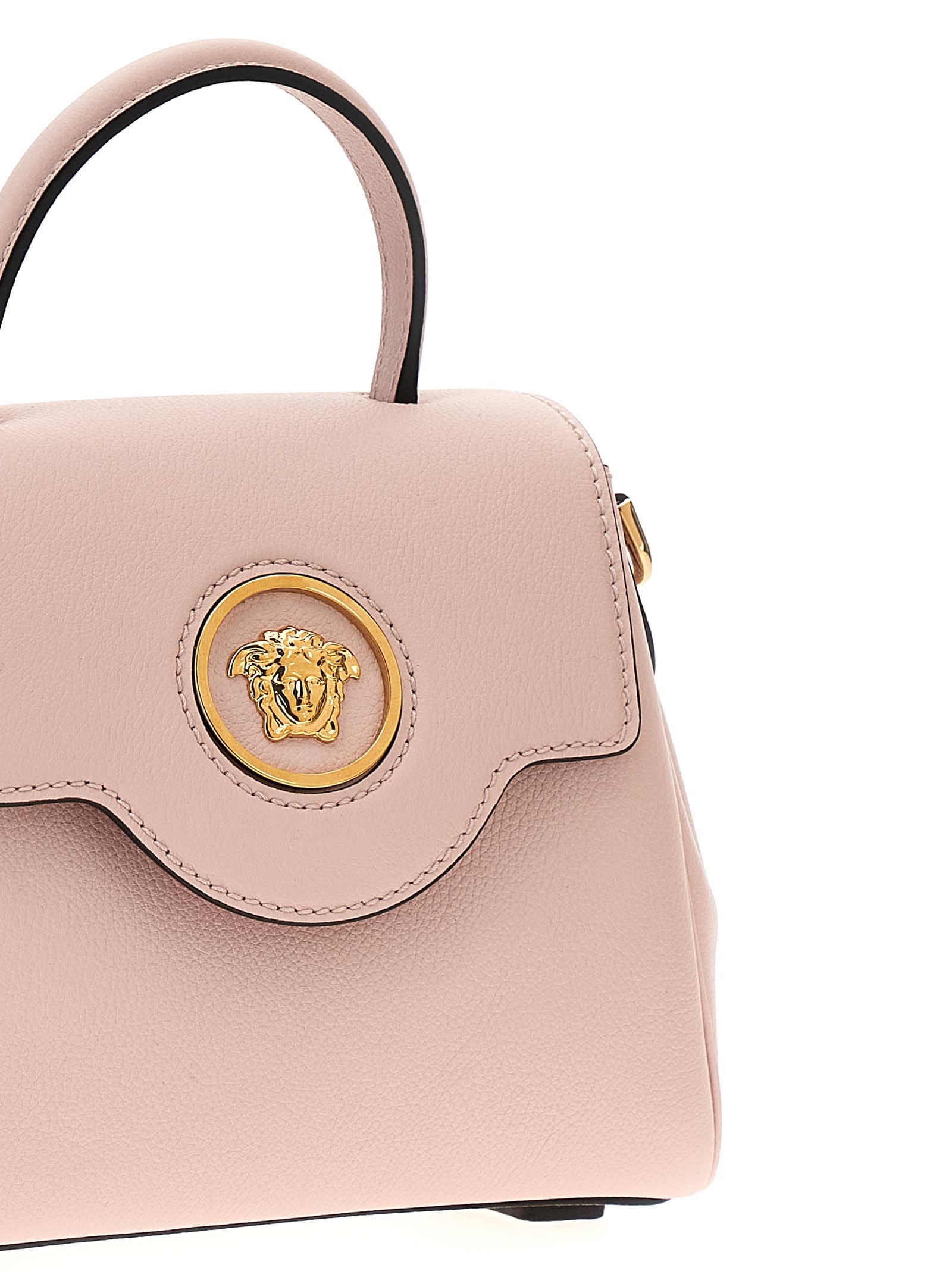 Shop Versace La Medusa Small Handbag In Dusty Rose