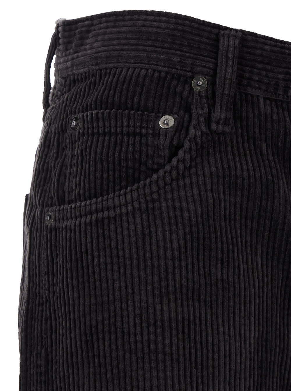 Shop Agolde Black Wide Jeans In Corduroy Woman