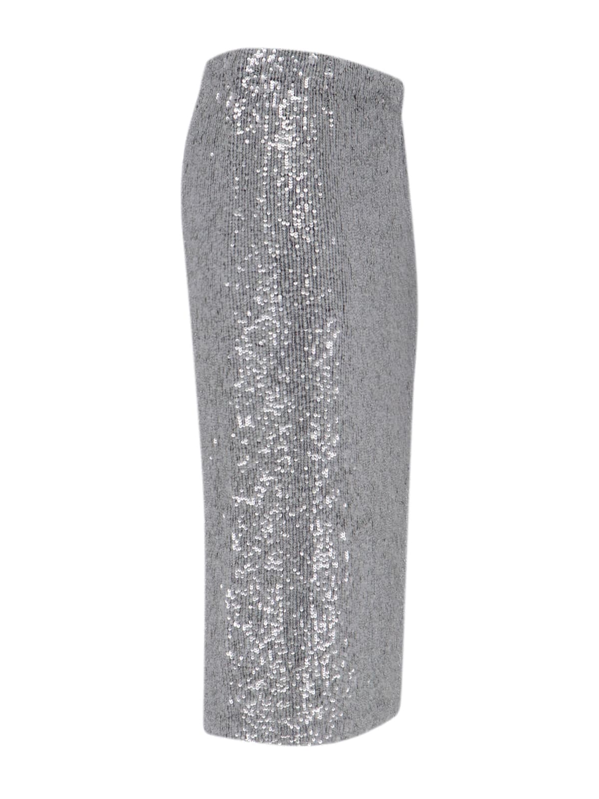 P.a.r.o.s.h Sequin Midi Skirt In Gray