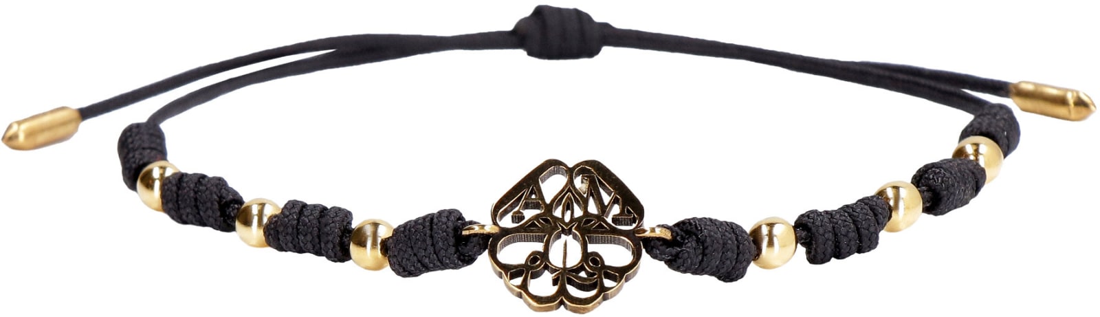 Shop Alexander Mcqueen Charm Cord Bracelet In Black