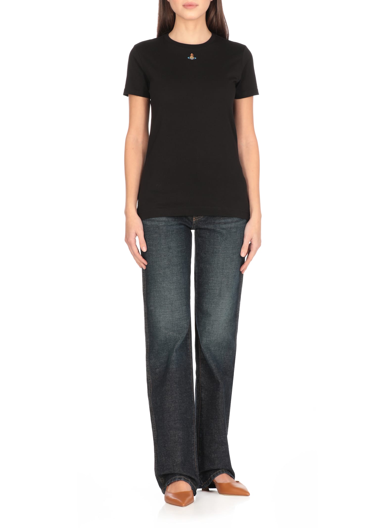 Vivienne Westwood Black Celestial Embroidered T-shirt In Black